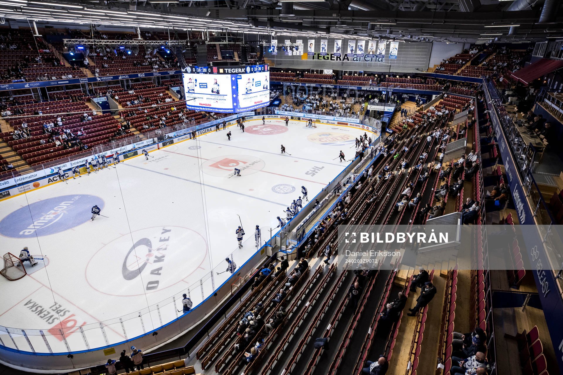 Tegera Arena innan ishockeymatchen i SHL mellan Leksand och