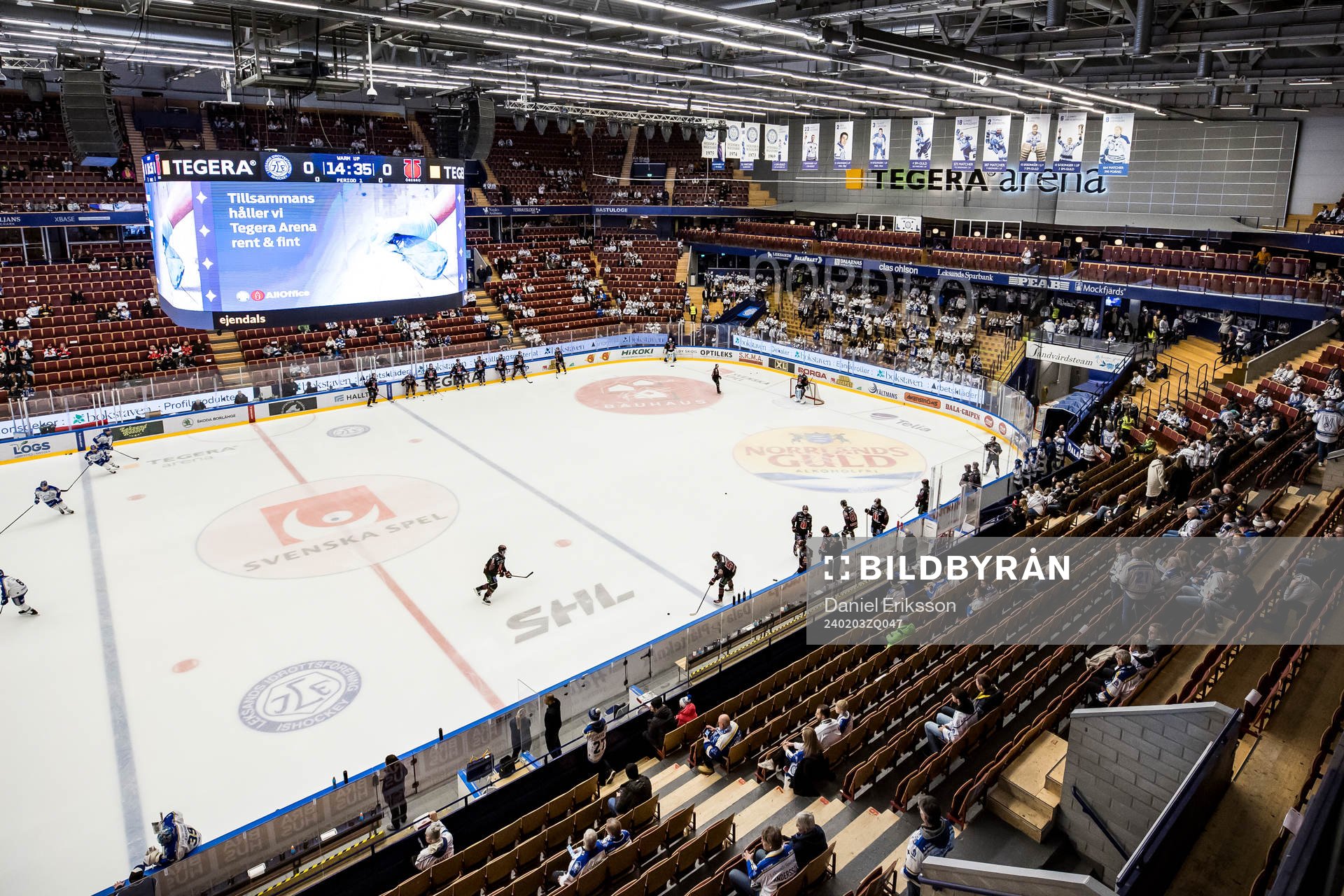 Tegera Arena innan ishockeymatchen i SHL mellan Leksand och