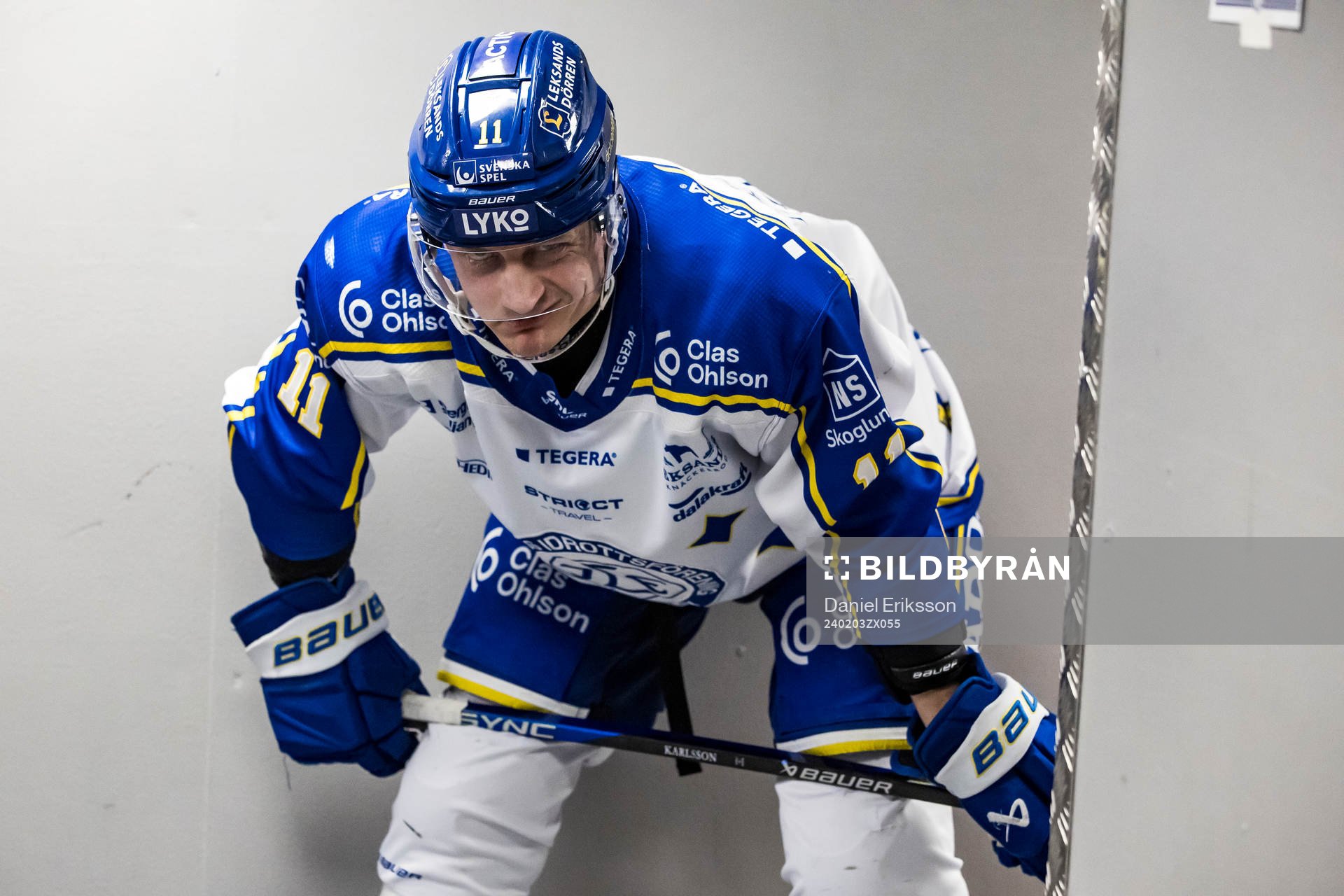 Leksands Martin Karlsson innan ishockeymatchen i SHL mellan