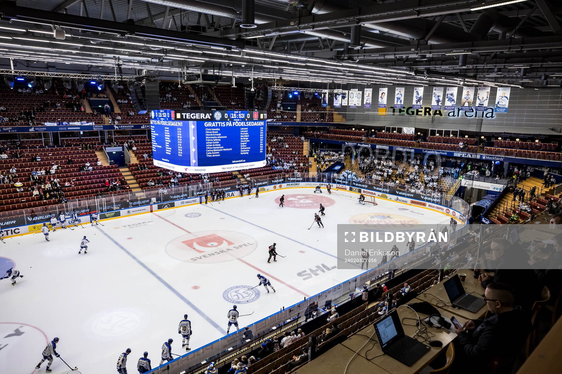 Tegera Arena innan ishockeymatchen i SHL mellan Leksand och