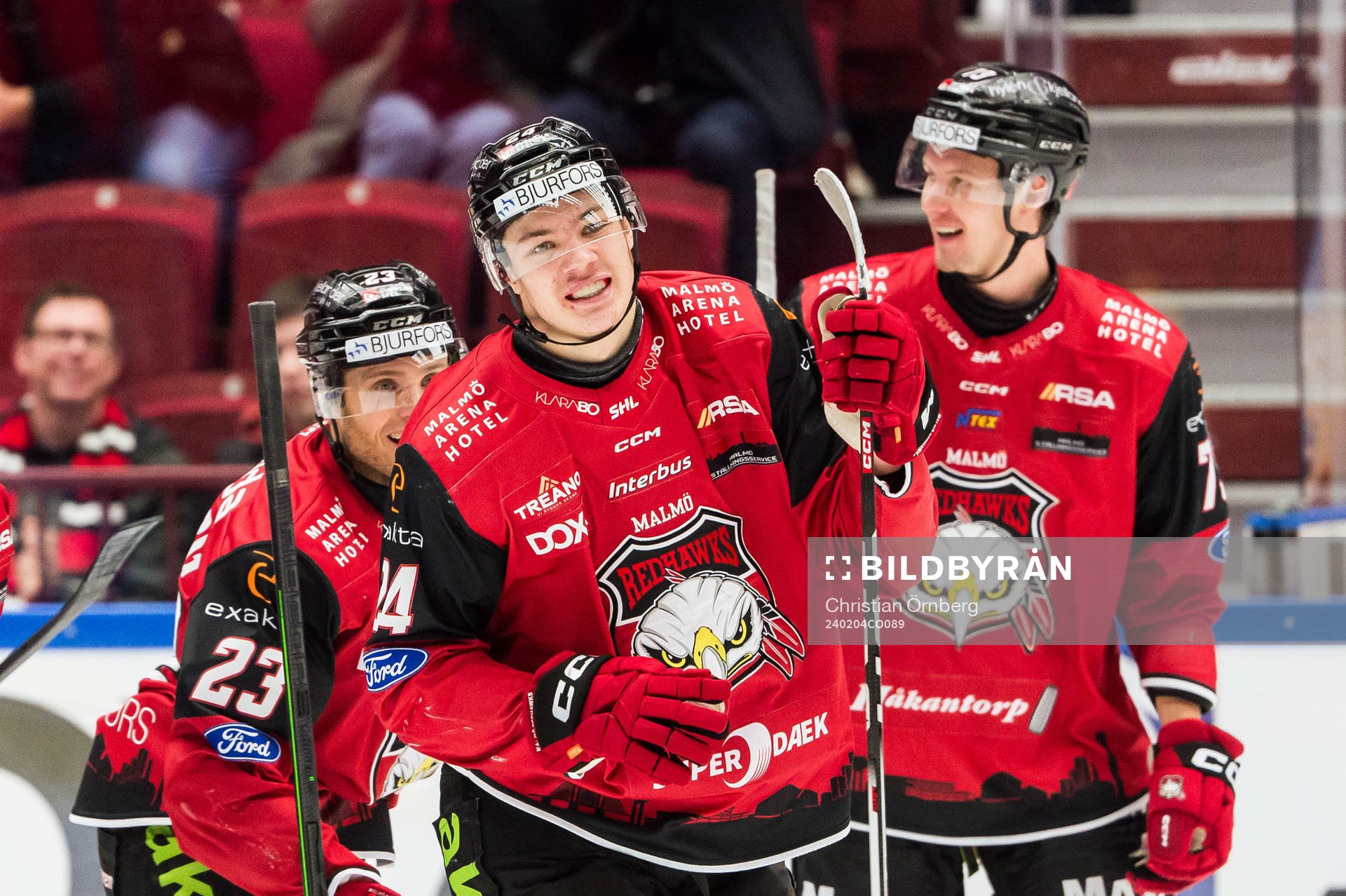 Malmö Redhawks Anton Wahlberg jublar