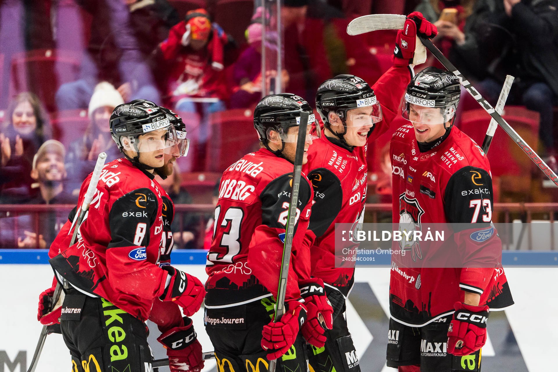Malmö Redhawks Anton Wahlberg jublar