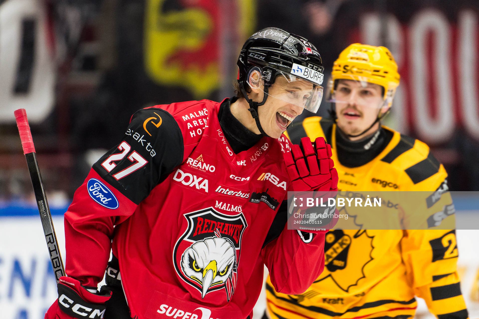 Malmö Redhawks Robin Alvarez jublar