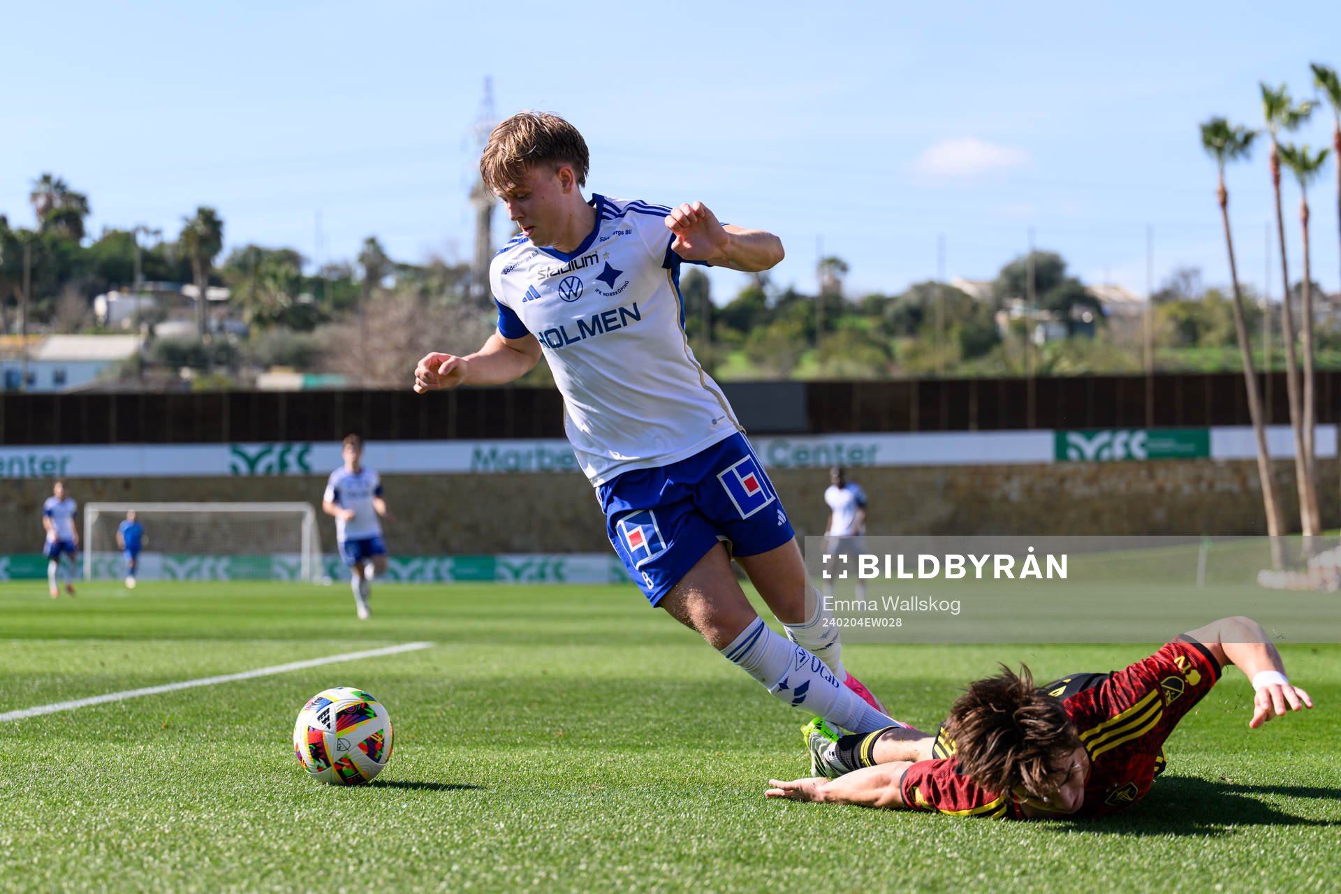 Isak Andri Sigurgeirsson of IFK Norrköping and Cody Baker