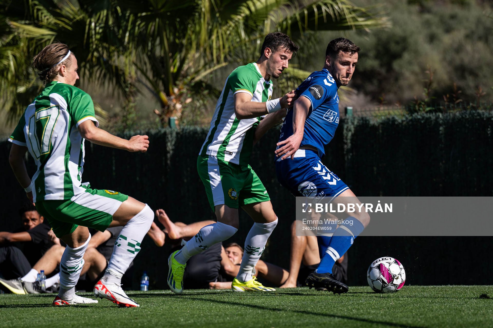 Jeppe Andersen of Sarpsborg 08 against August Mikkelsen and