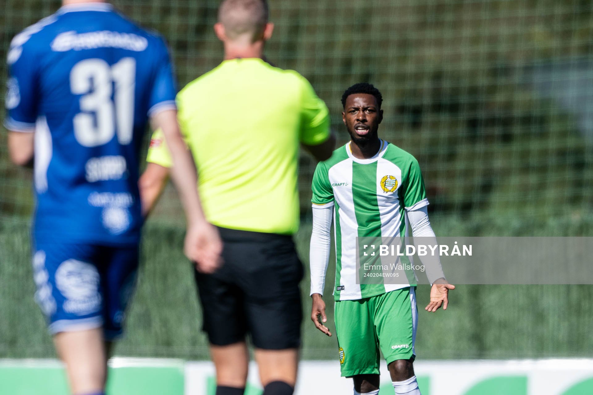 Shaquille Pinas of Hammarby reacts
