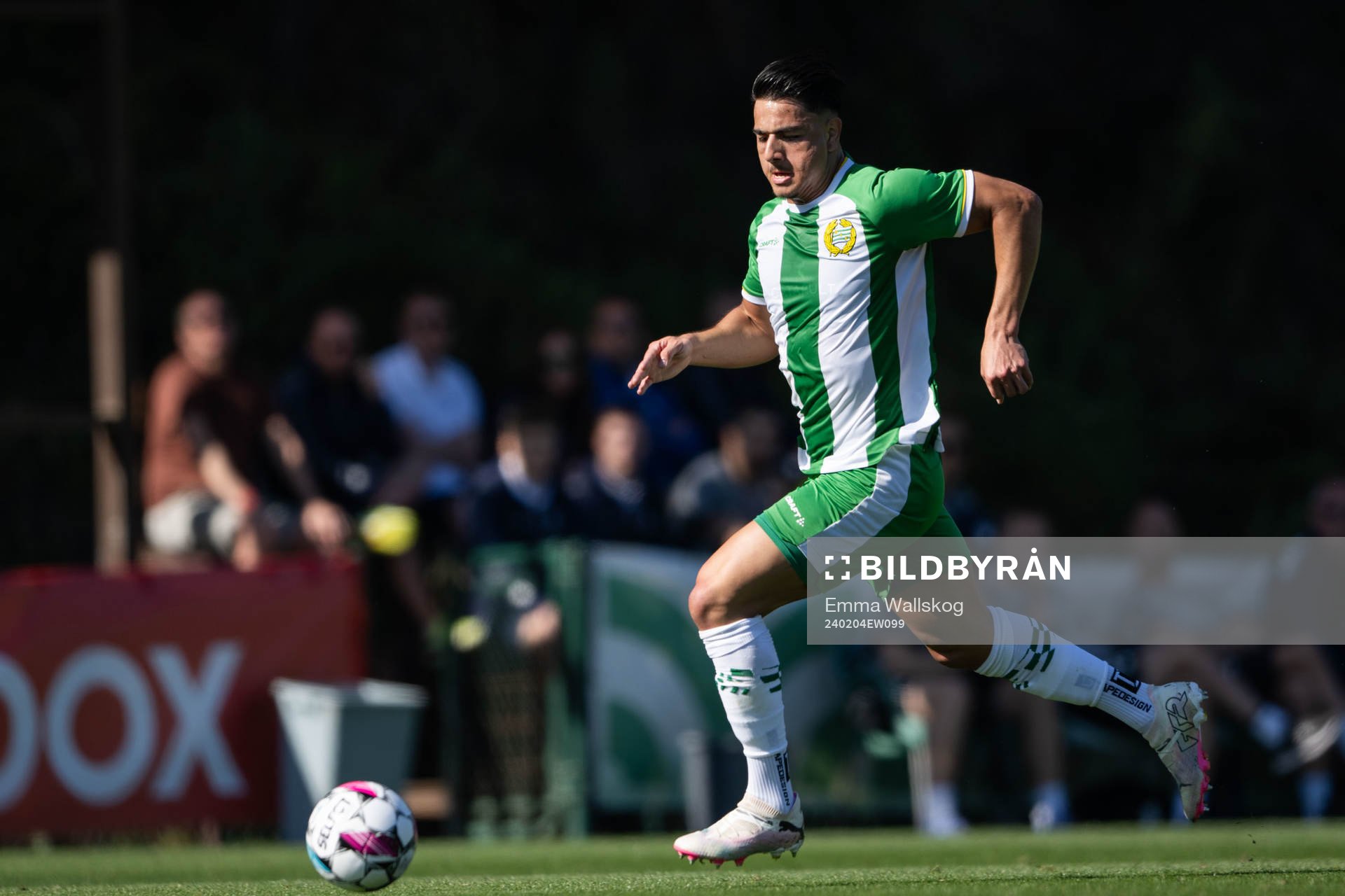 Josef Erabi of Hammarby during the friendly football match between Hammarby and Sarpsborg 08 on February 4, 2024 in Marbella. 