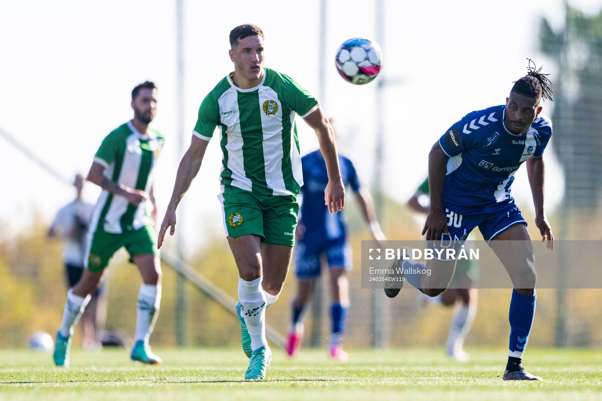 Deniz Gul of Hammarby and Franklin Degaulle Tebo Uchenna of
