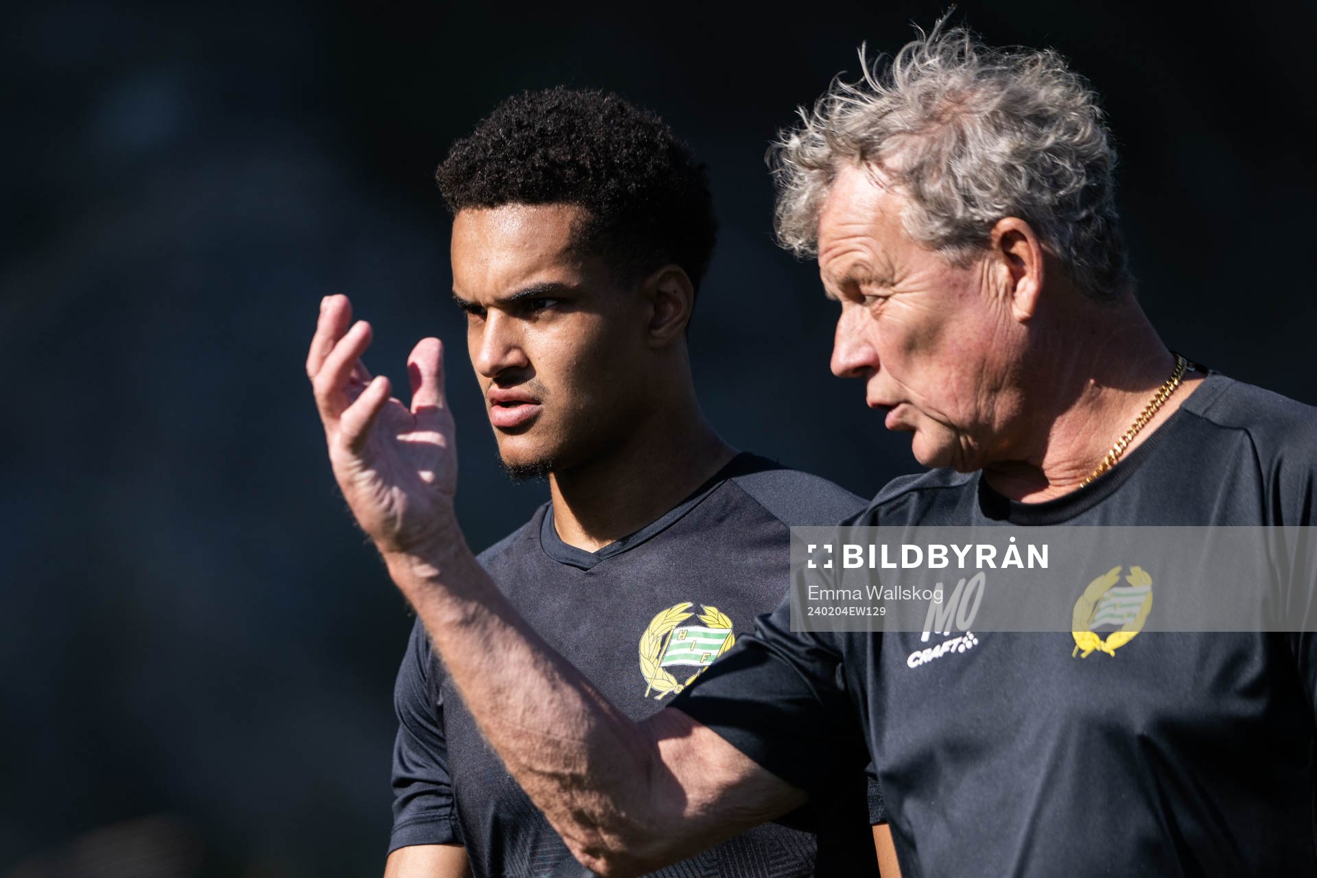 Goalkeeper Oliver Dovin and goalkeeper coach Mikael Olsson