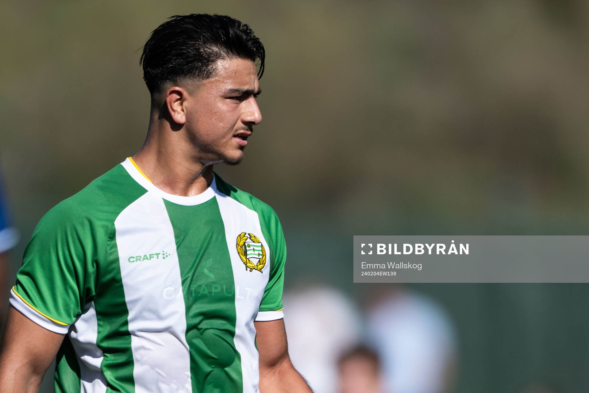 Josef Erabi of Hammarby during the friendly football match between Hammarby and Sarpsborg 08 on February 4, 2024 in Marbella. 
