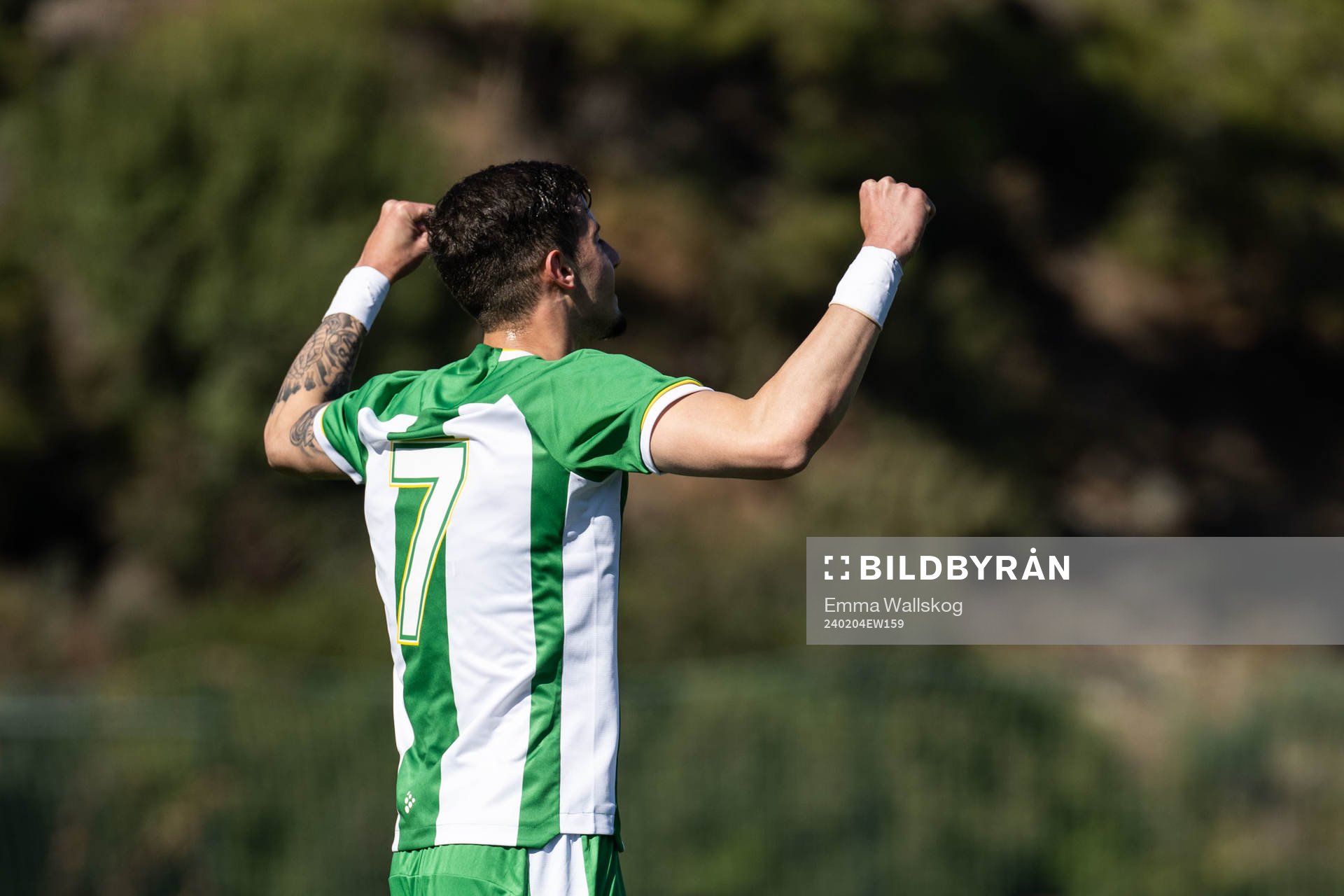 Viktor Djukanovic of Hammarby celebrates