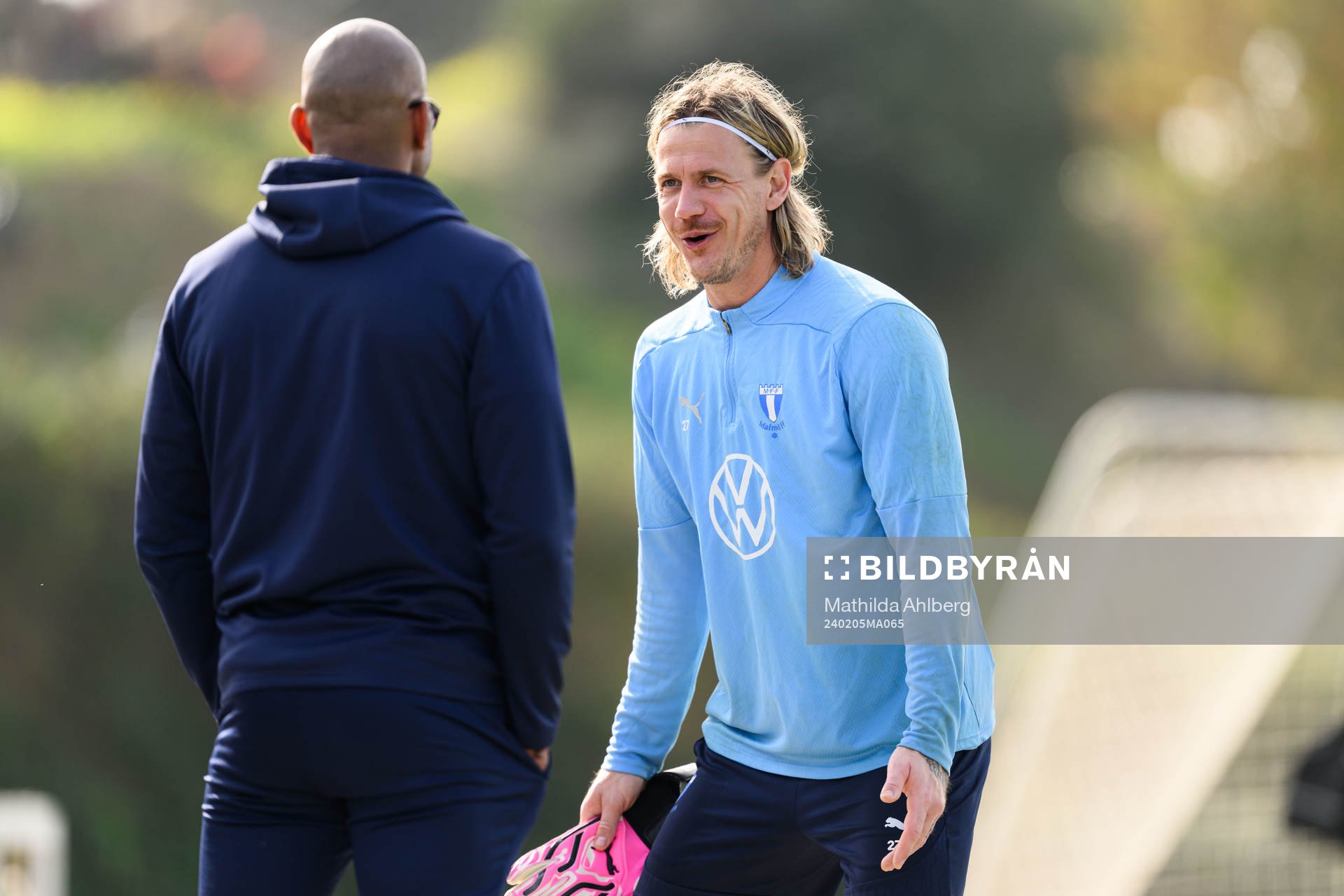 Malmö FFs scout Jeffrey Aubynn och målvakt Johan Dahlin