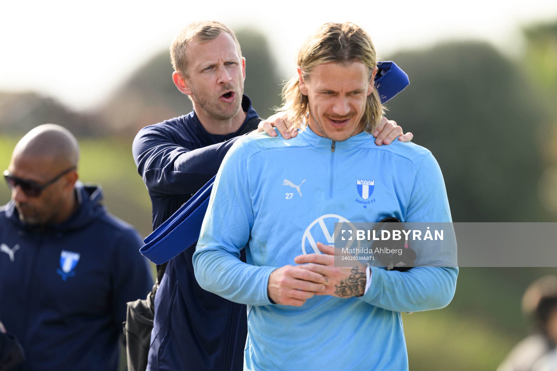 Malmö FFs fysioterapeut Alexander Nilsson och målvakt