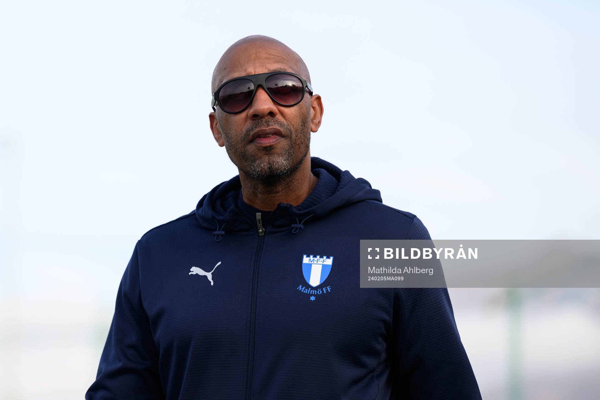 Malmö FFs scout Jeffrey Aubynn under en träning med Malmö FF den 5 februari 2024 i Estepona. 