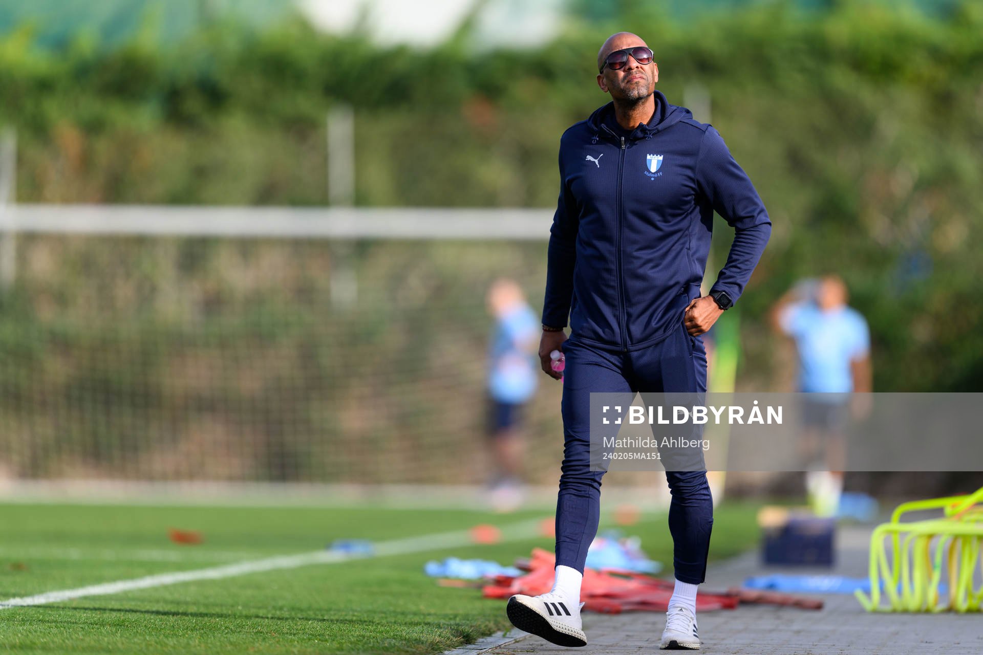 Scout Jeffrey Aubynn under en träning med Malmö FF den 5 februari 2024 i Estepona. 