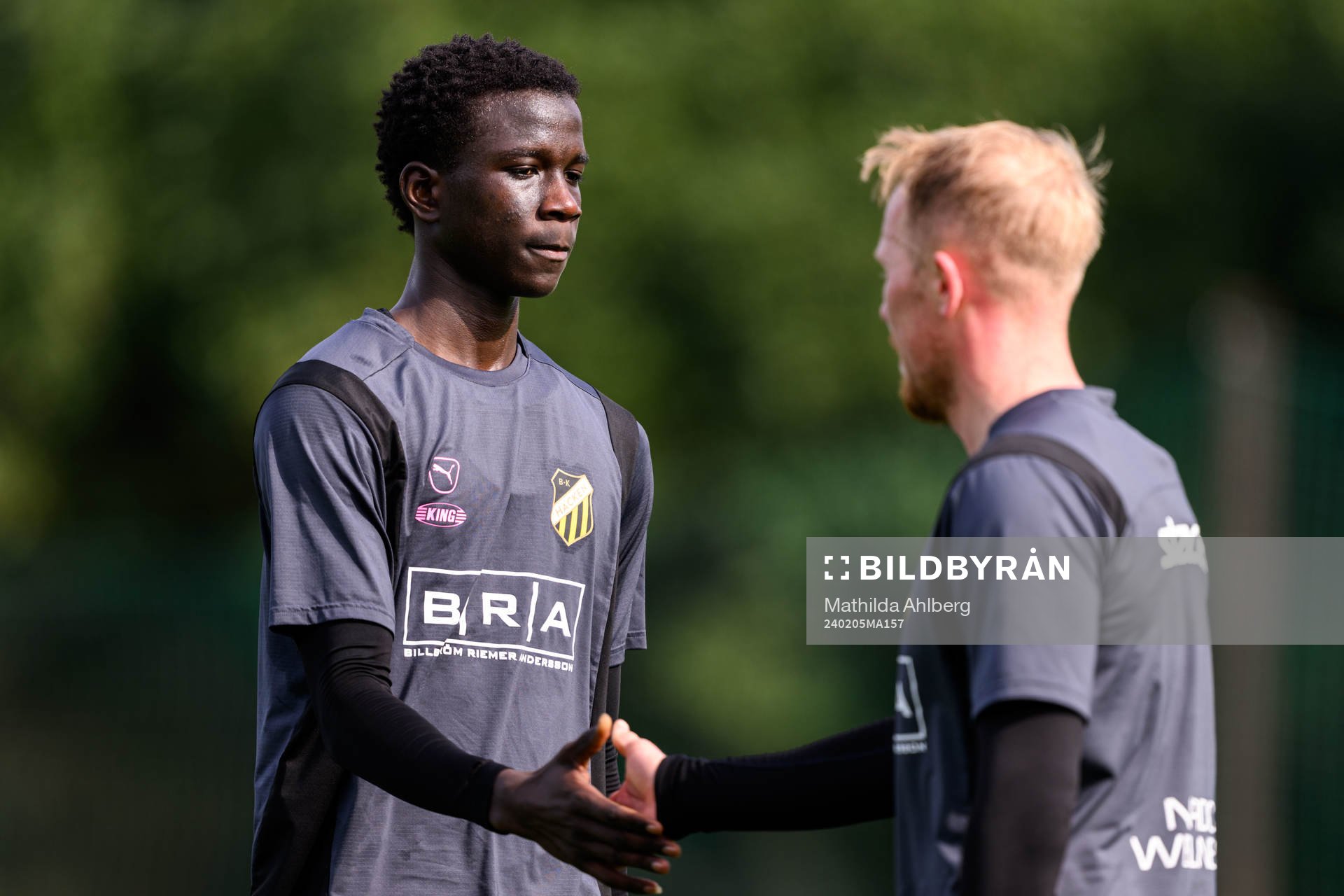 Abdoulaye Faye under en träning med Häcken den 5 februari 2024 i Marbella. 