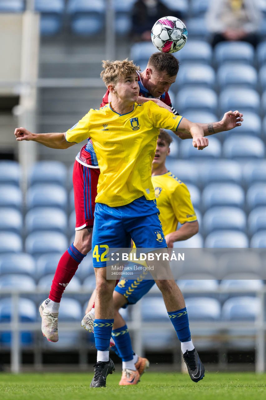 Phillip Söndergaard of Brøndby and Lukas Lerager of FC