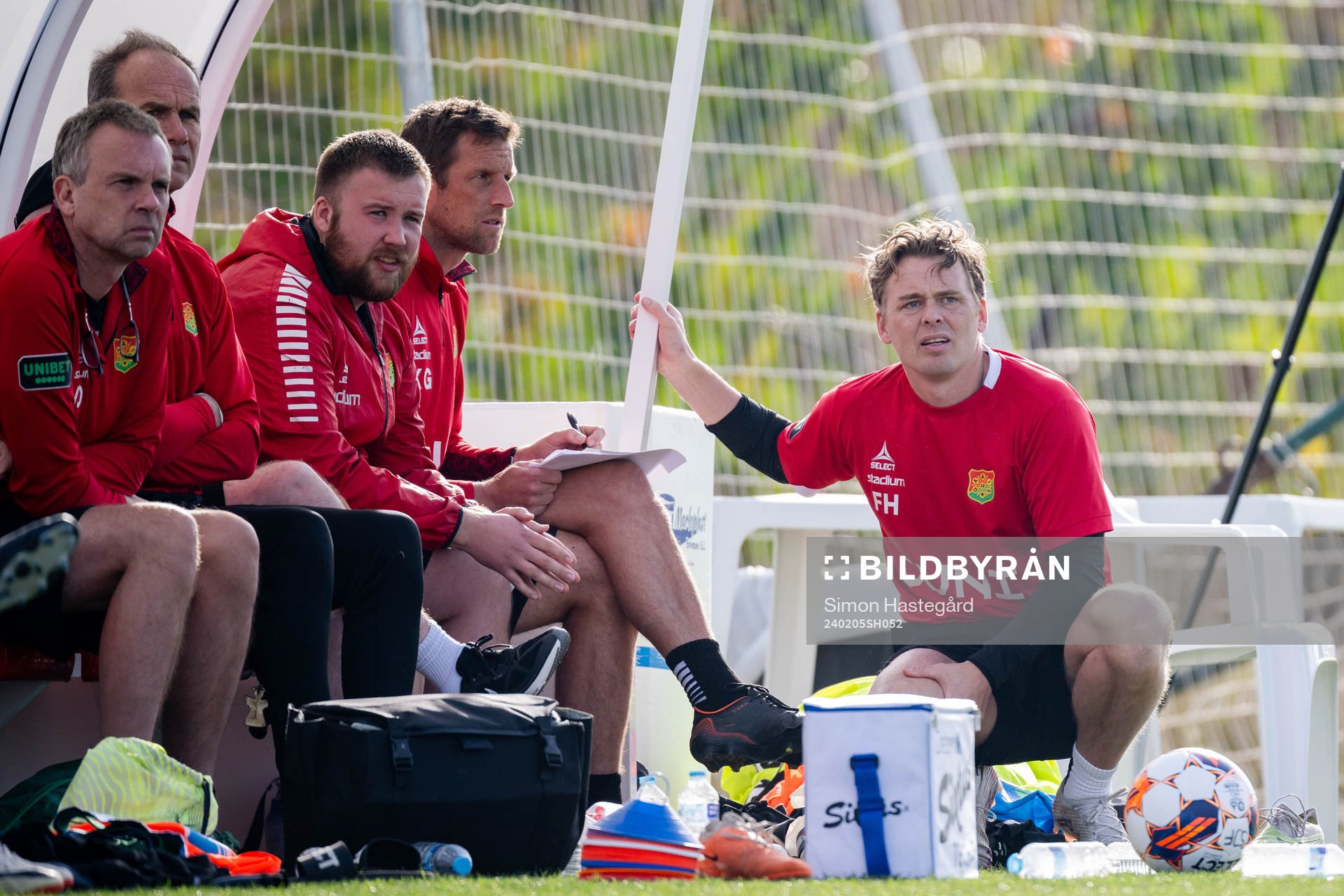 Head coach Fredrik Holmberg of GAIS during the friendly football match between GAIS and Sønderjyske on February 5, 2024 in L'Albir. 