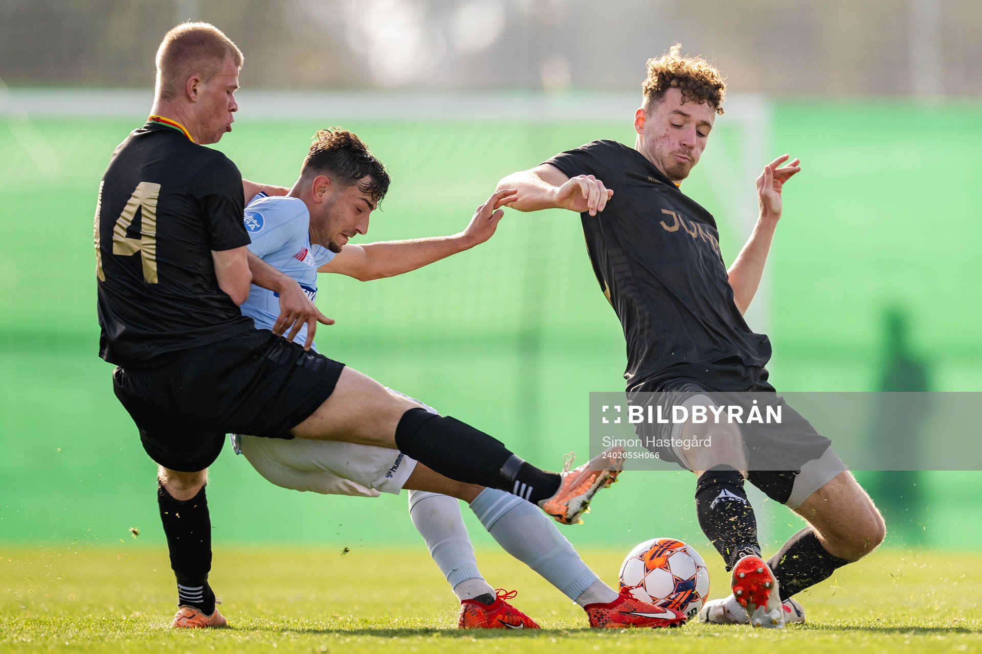 Filip Gustafsson and Anes Cardaklija of GAIS against Troels