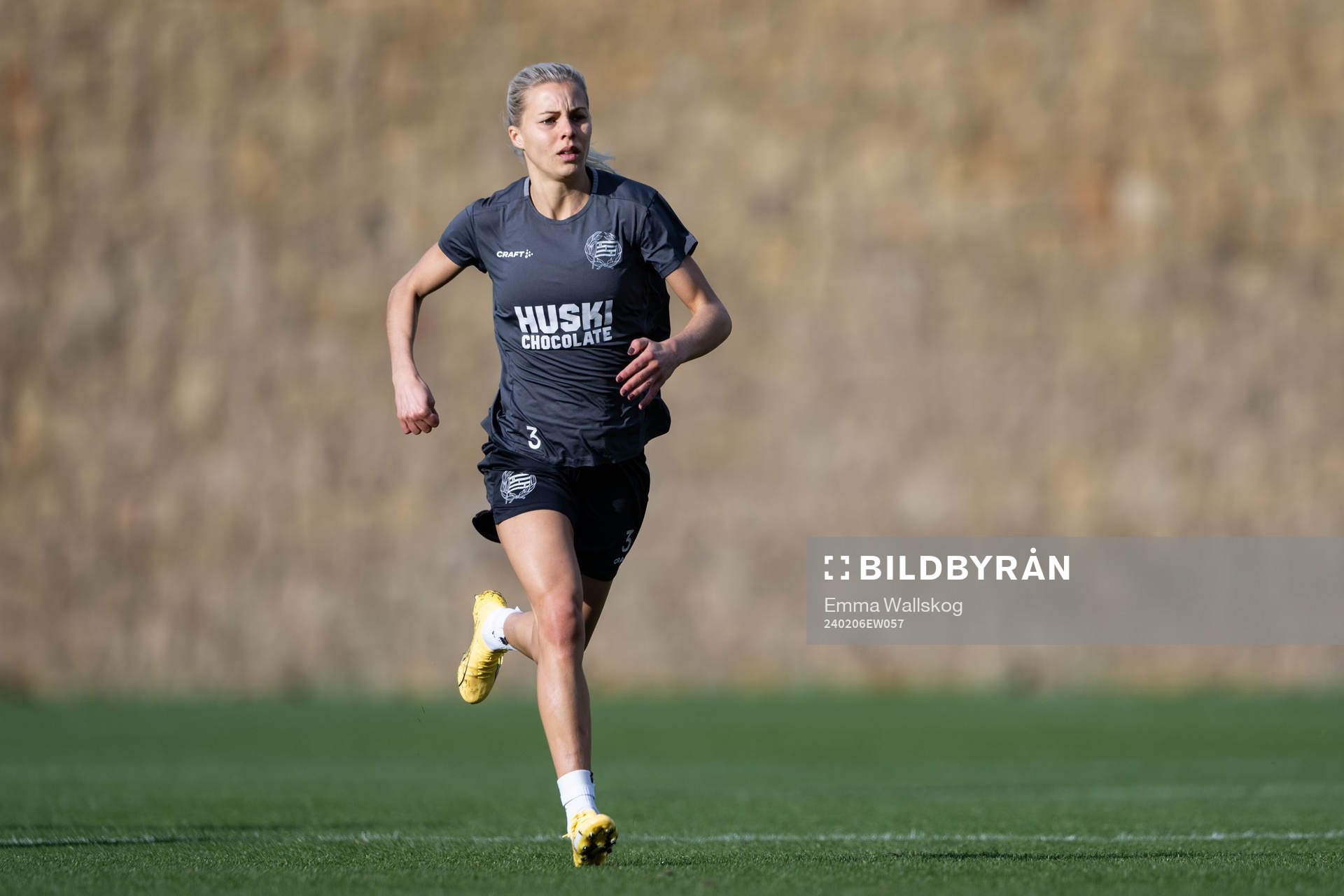 Hammarbys Lotta Ökvist under en träning med Hammarby den 6 februari 2024 i Marbella. 