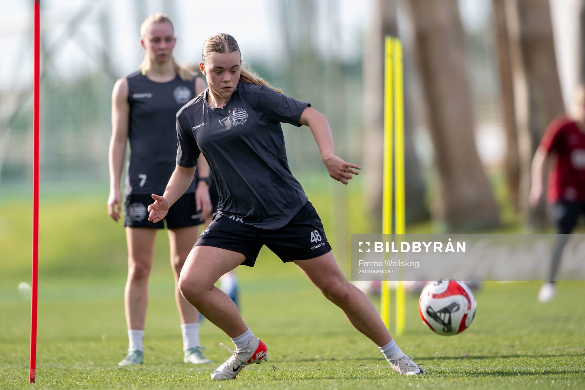 Hammarbys Ida Gagnfors under en träning med Hammarby den 6 februari 2024 i Marbella. 