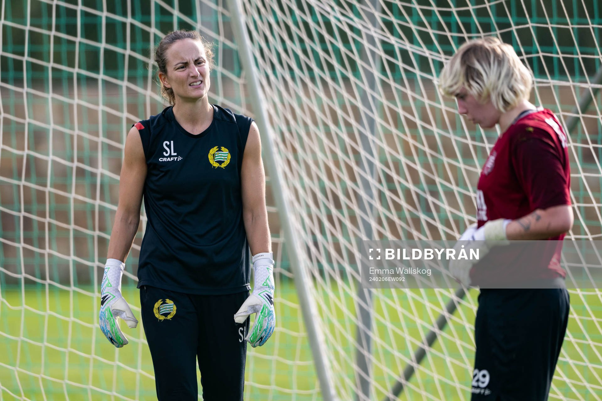 Hammarbys målvaktstränare Sofia Lundgren och Moa Edrud