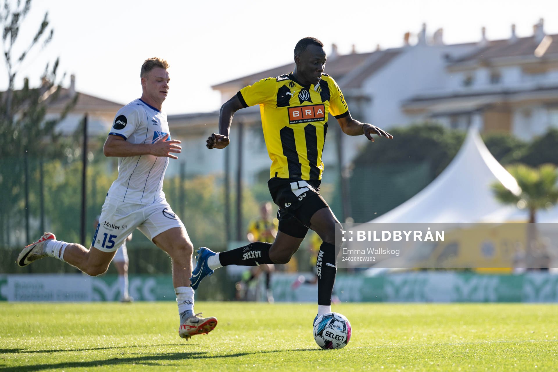 Ulrik Tillung Fredriksen of Haugesund and John Paul Dembe