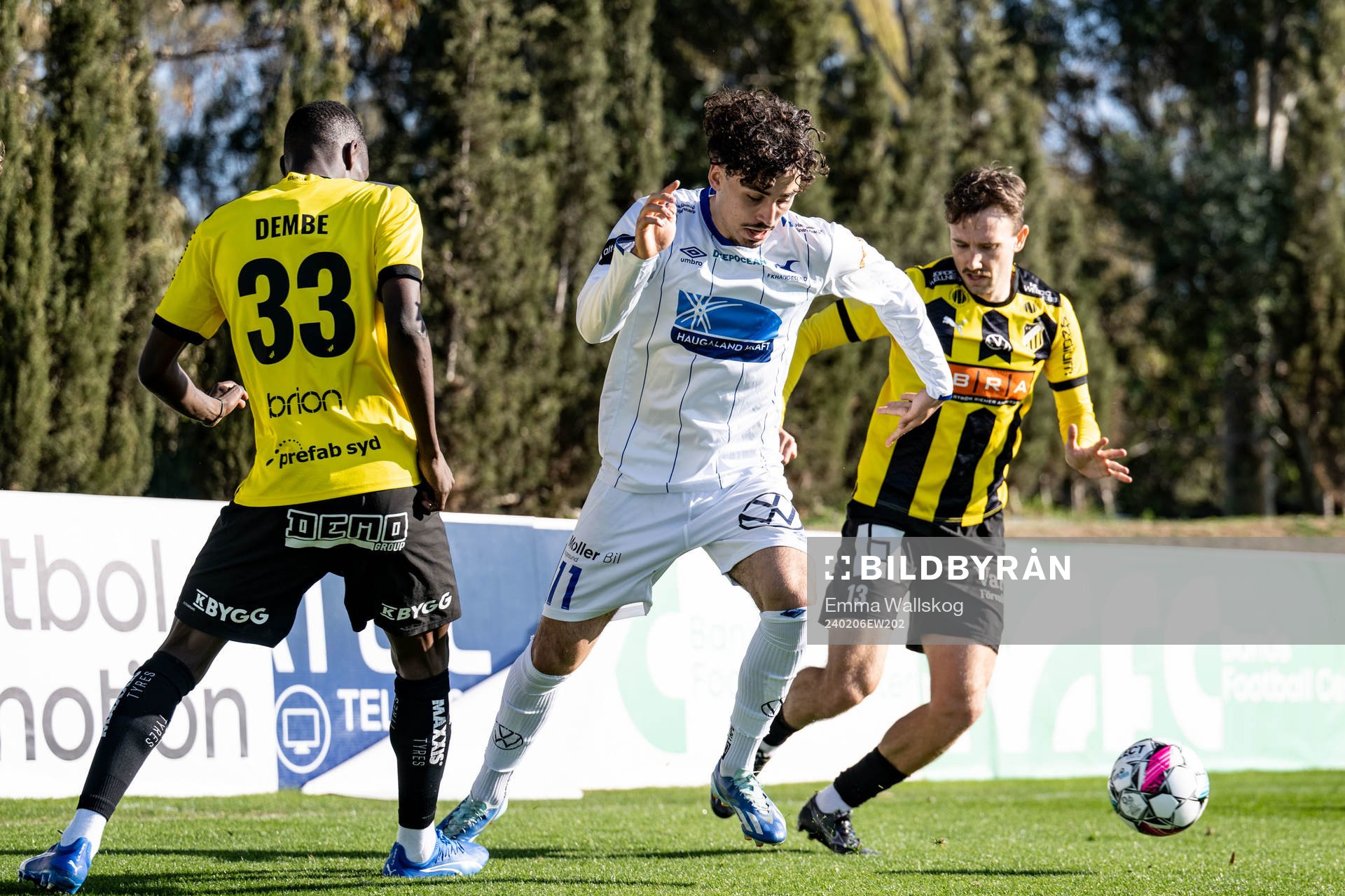 Sebastian Tounekti of Haugesund against John Paul Dembe and