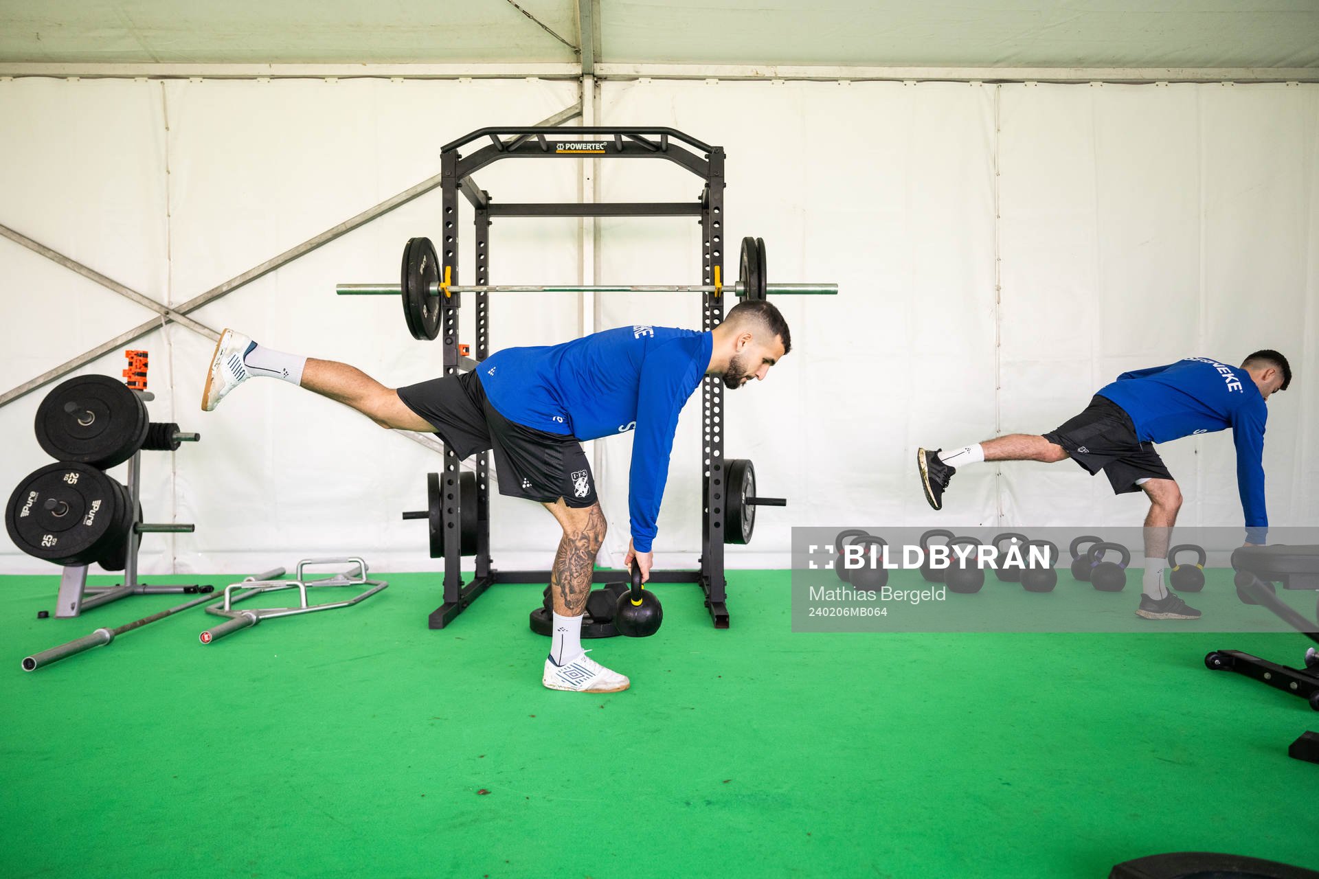 Alai Hussain Ghasem och Melvin Koliqi i gymmet