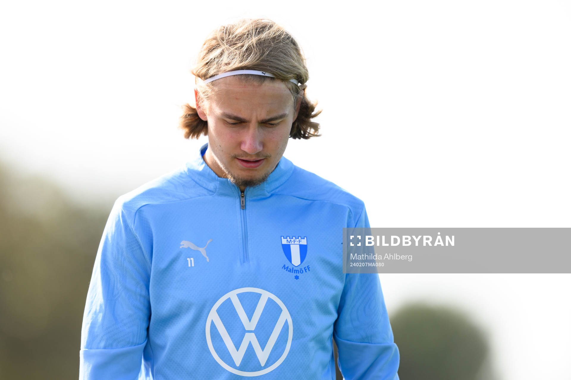 Malmö FFs Sebastian Nanasi under en träning med Malmö FF den 7 februari 2024 i Estepona. 