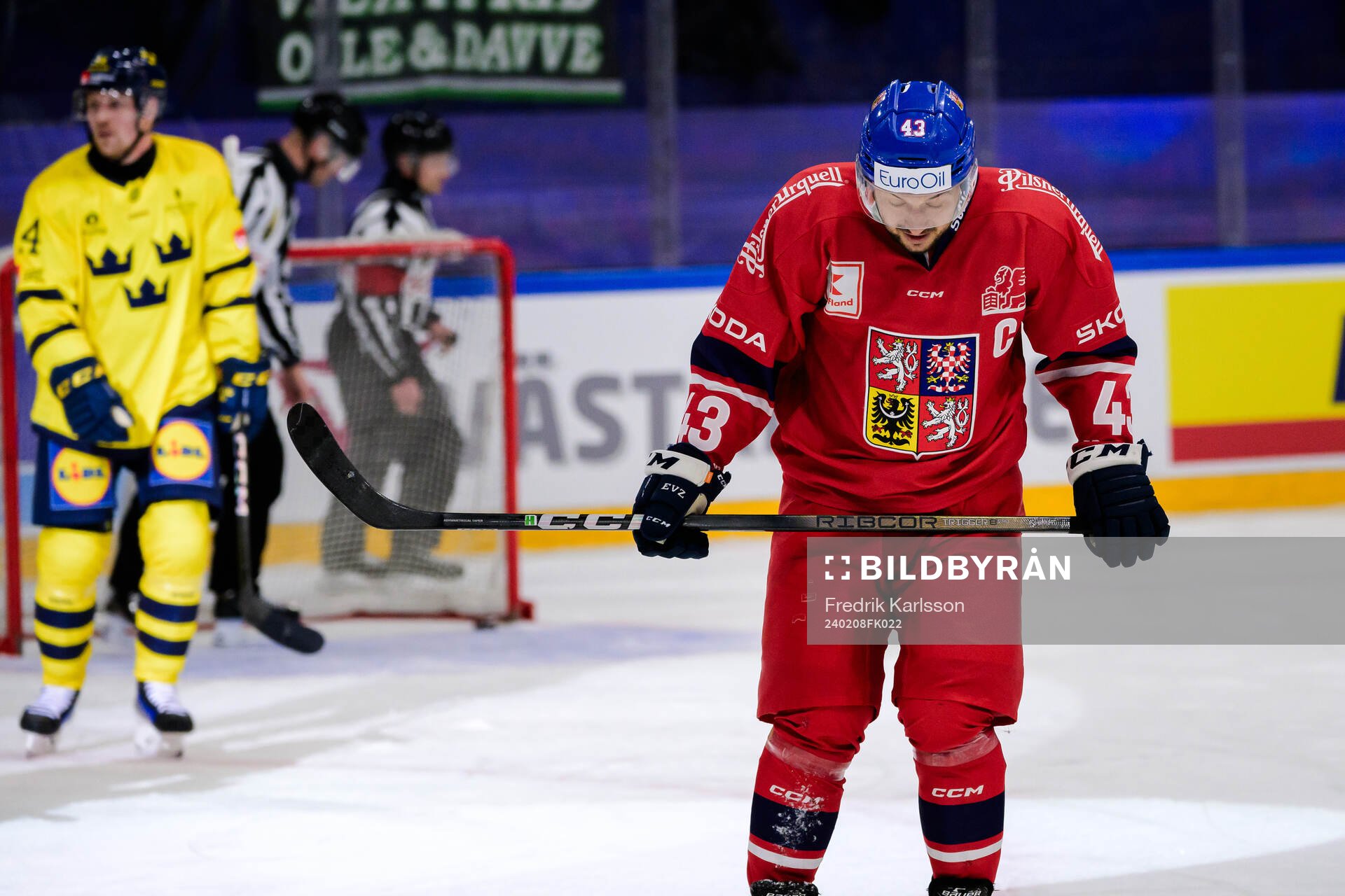 Jan Kovar of Czech Republic looks dejected
