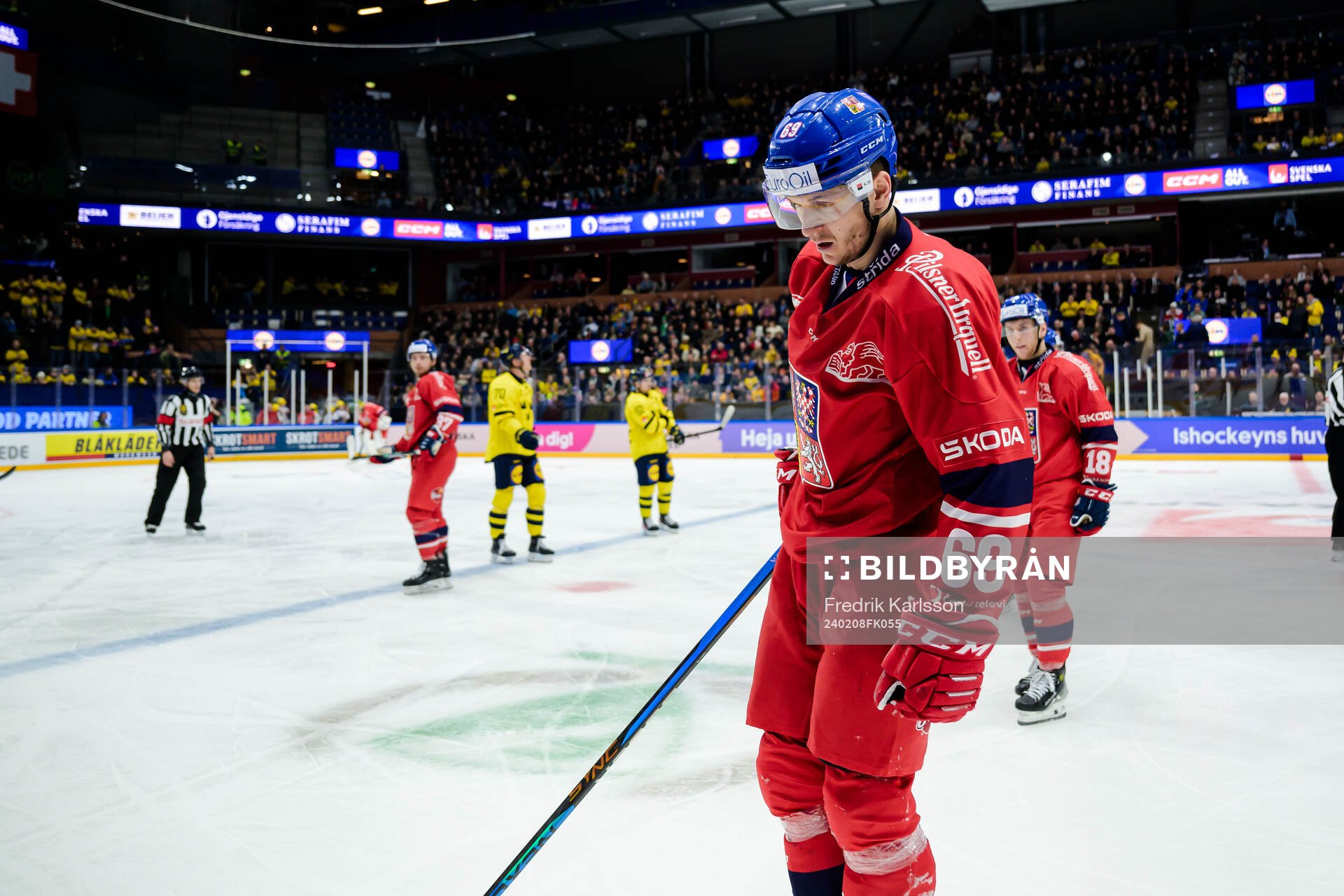 Lukas Radil of Czech Republic looks dejected
