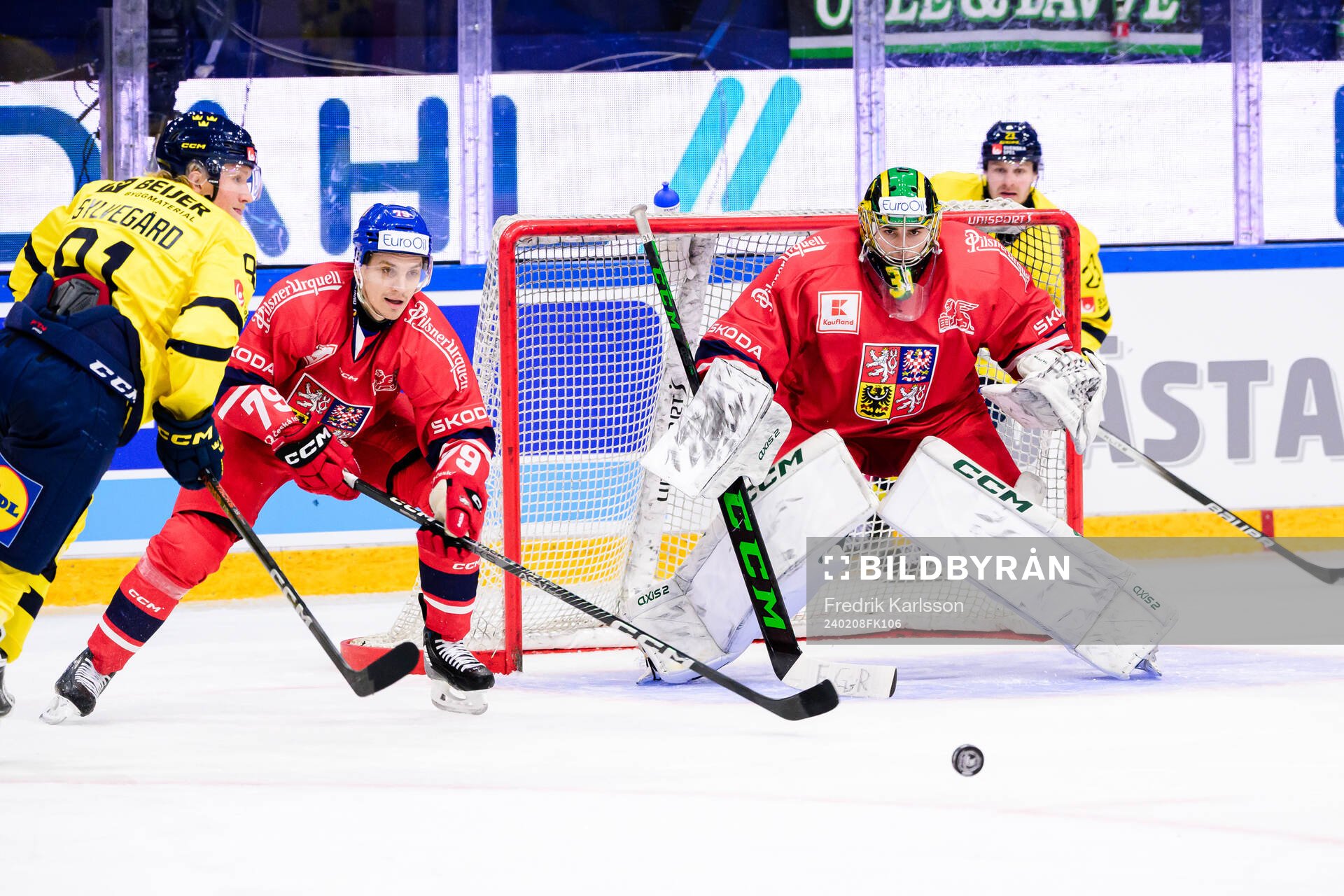Jakub Galvas of Czech Republic, goalkeeper Jakub Malek and
