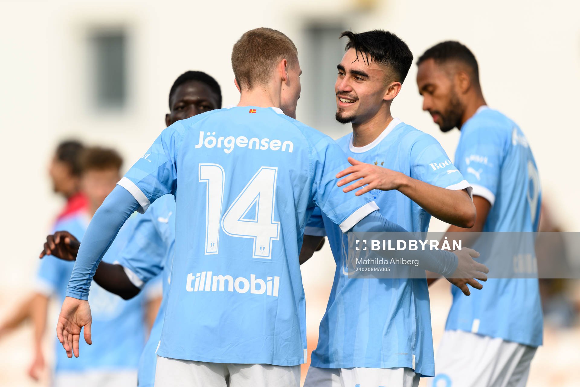 Sebastian Jörgensen and Alexander Hughes of Malmö FF
