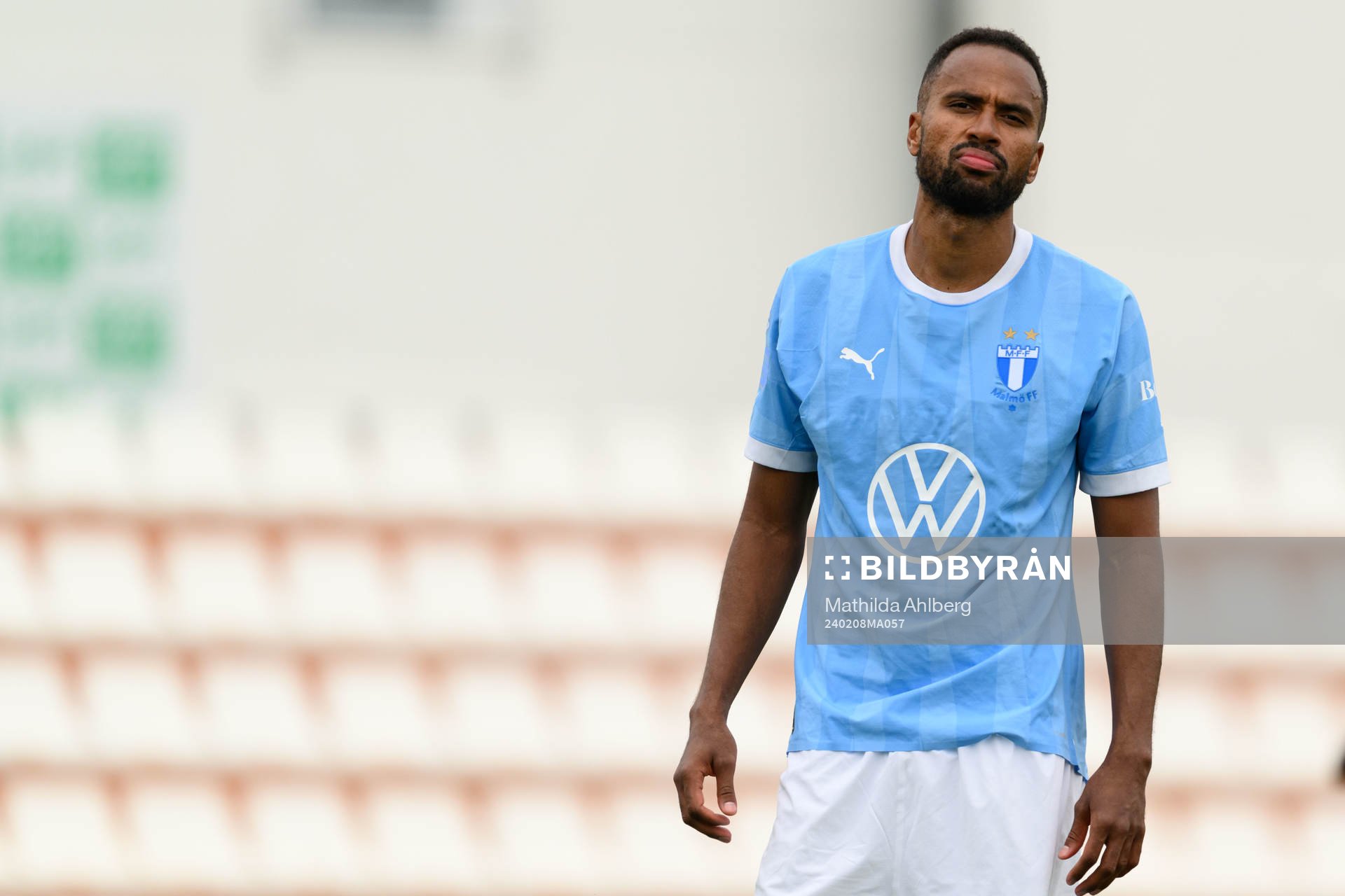 Isaac Kiese Thelin of Malmö FF during the friendly football match between Dallas and Malmö FF on February 8, 2024 in Marbella. 
