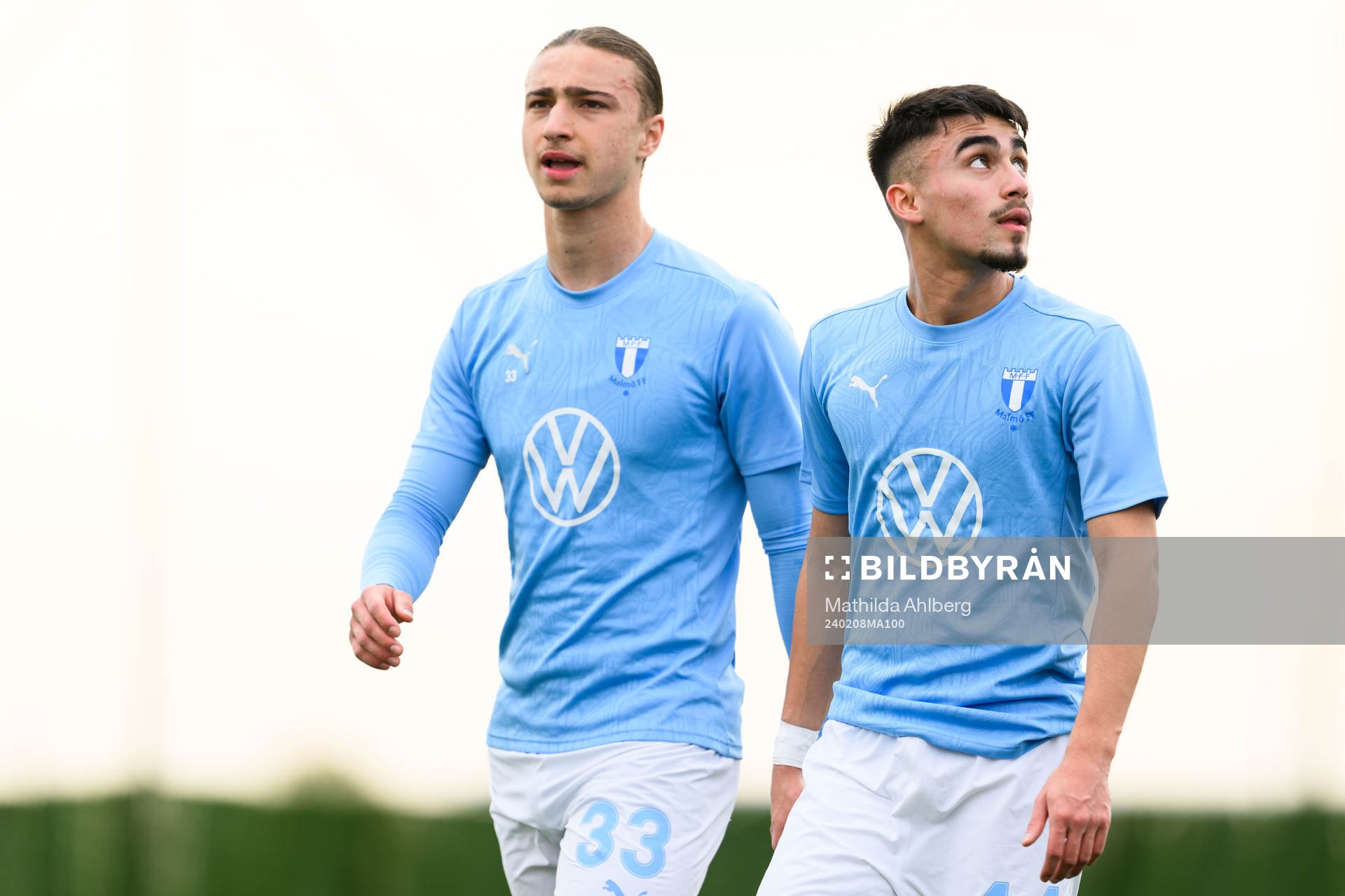 Elison Makolli and Alexander Hughes of Malmö FF