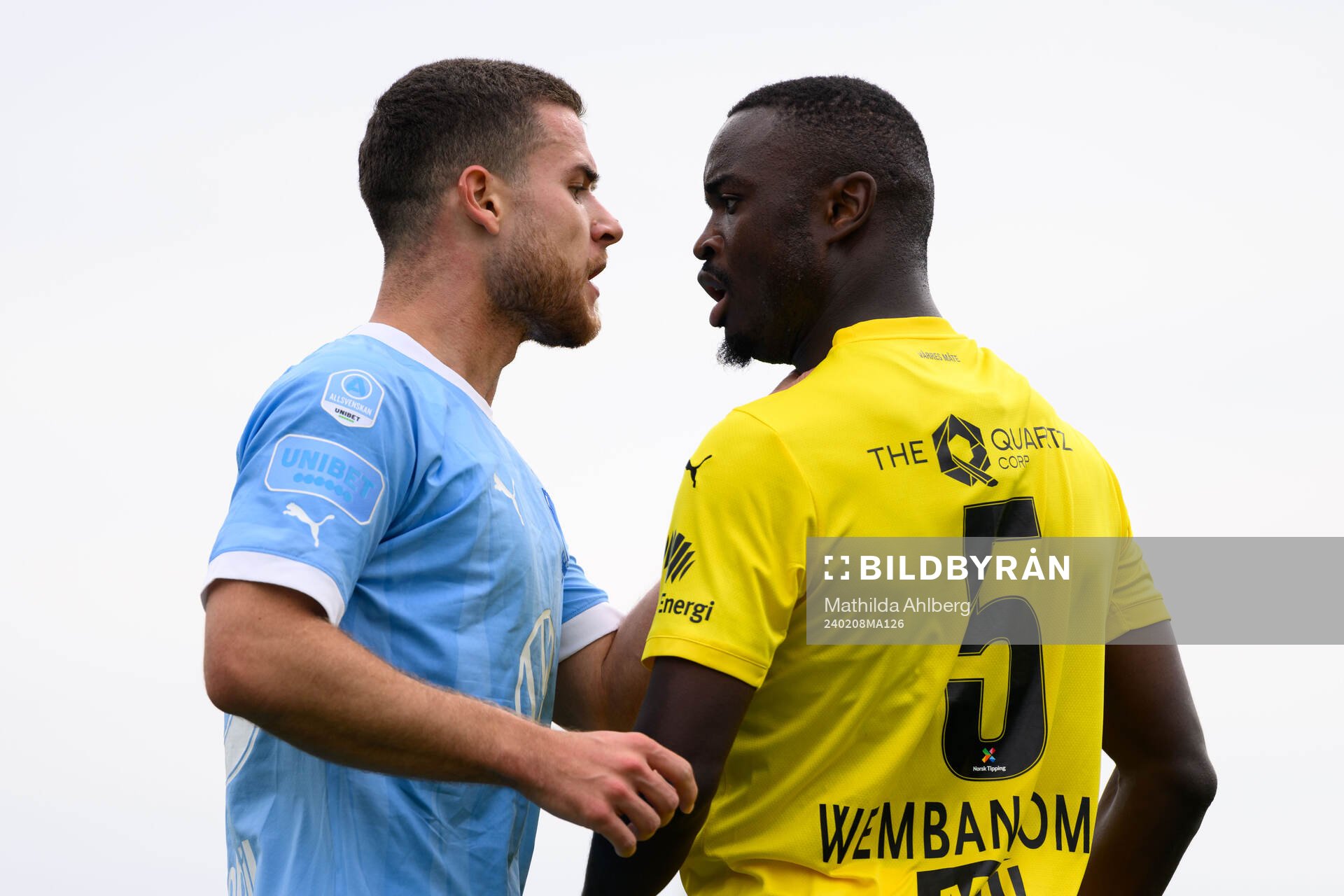 Gabriel Busanello of Malmö FF and Brice Wembangomo of
