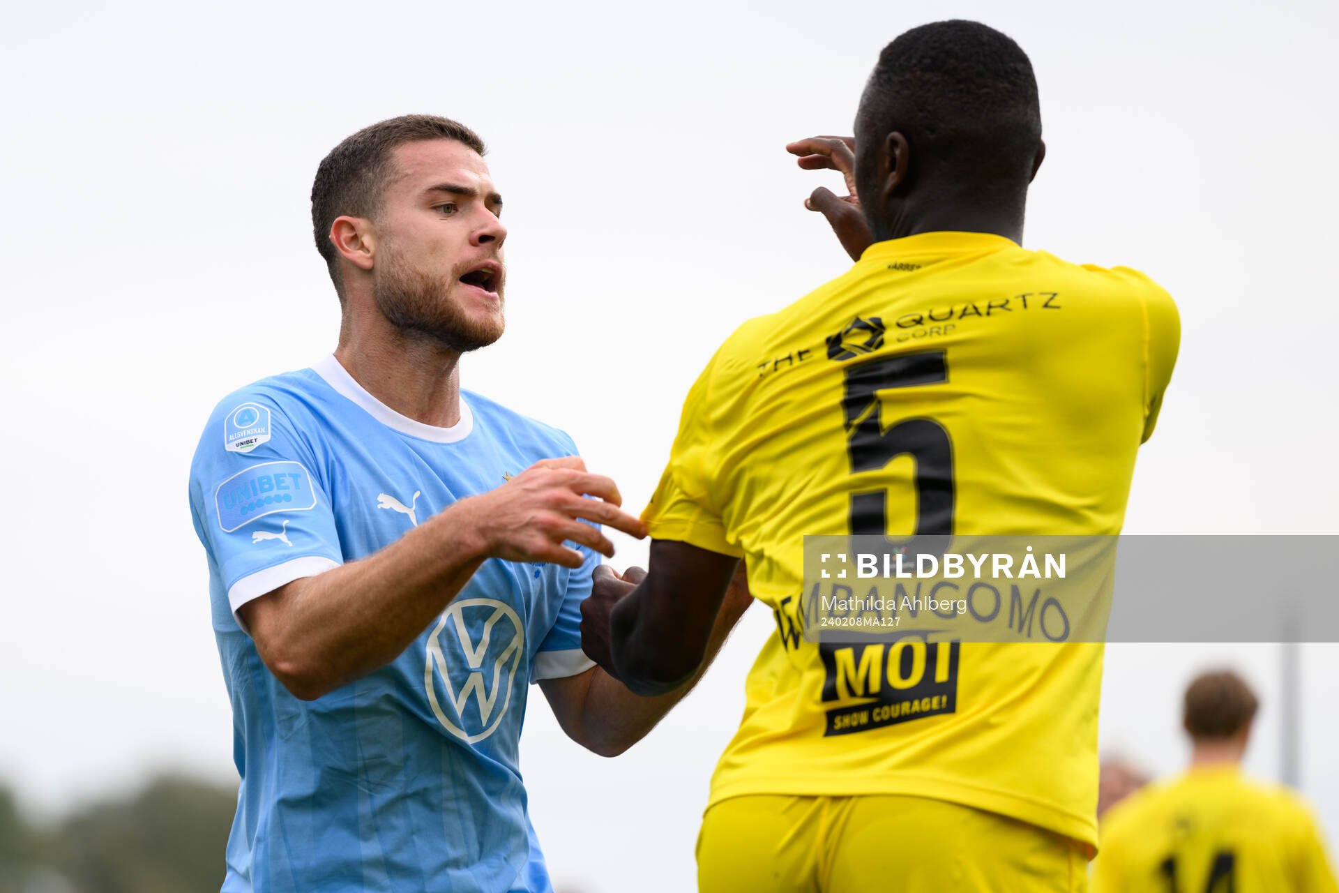 Gabriel Busanello of Malmö FF and Brice Wembangomo of