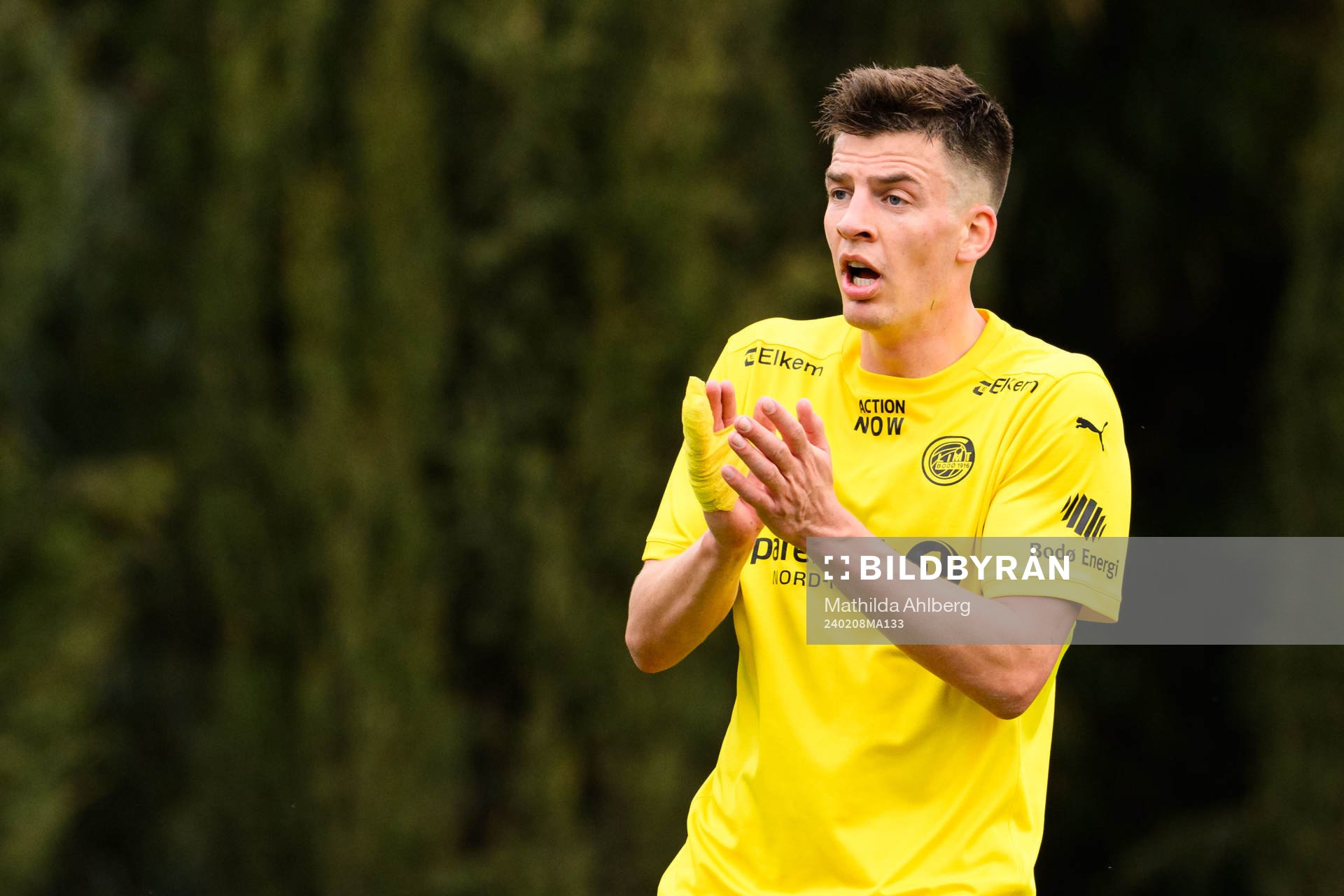 Jostein Gundersen of Bodø/Glimt during the friendly football match between Malmö FF and Bodø/Glimt on February 8, 2024 in Marbella.