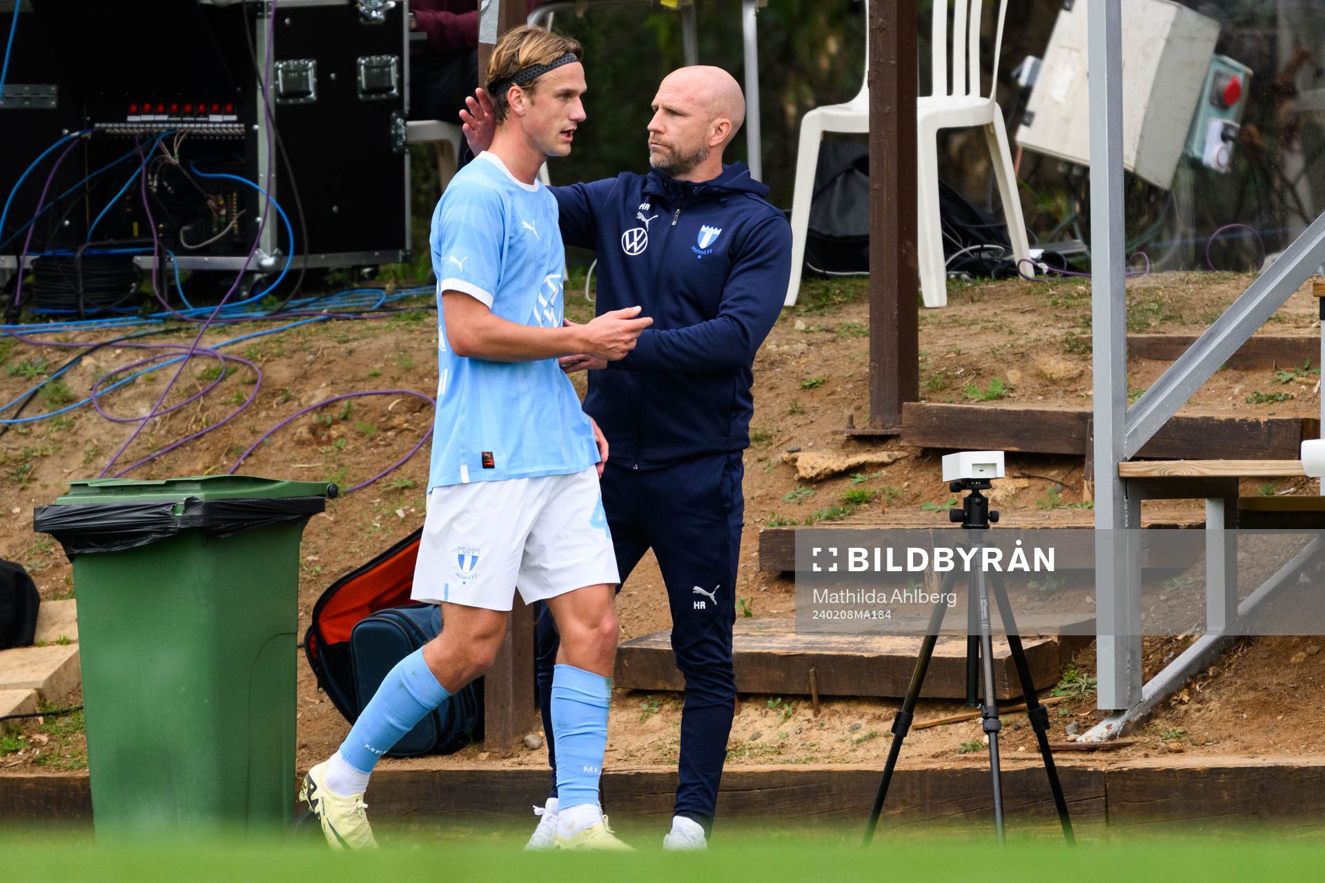 Erik Botheim and Head coach Henrik Rydström of Malmö FF