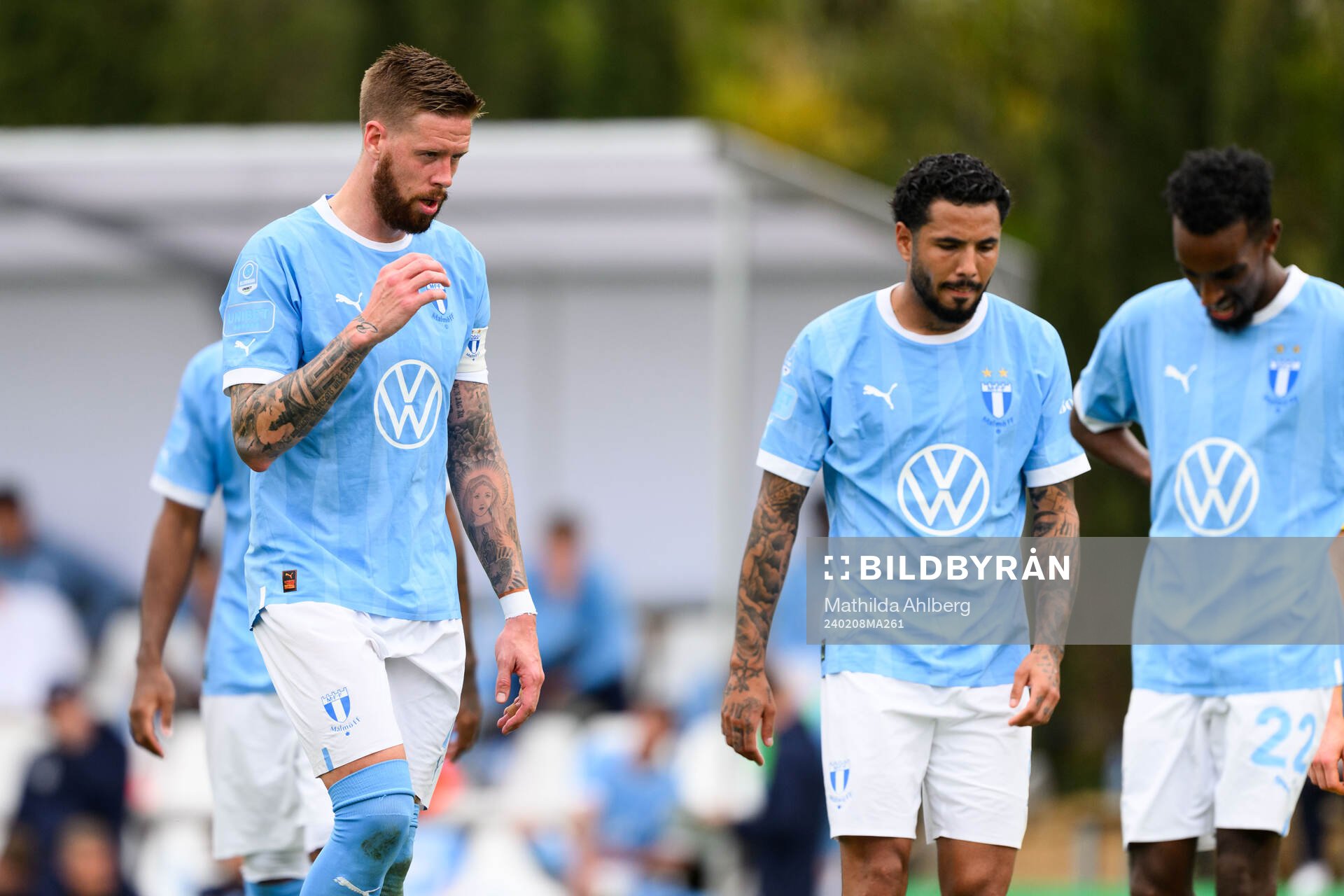 Pontus Jansson and Sergio Pena of Malmö FF looks dejected