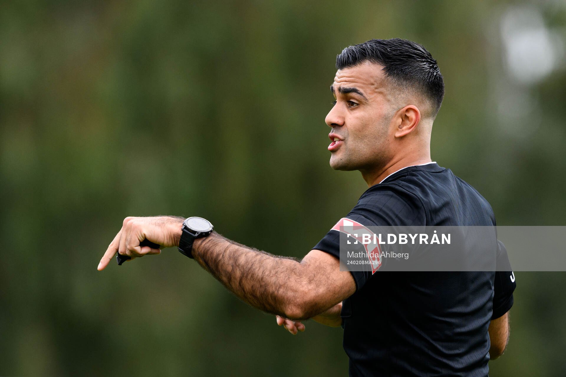 Referee Rohit Saggi during the friendly football match between Malmö FF and Bodø/Glimt on February 8, 2024 in Marbella. 
