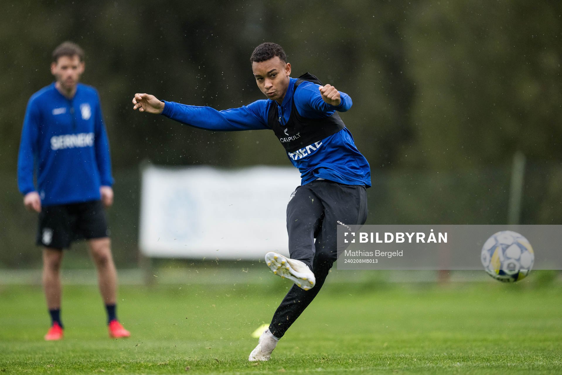 IFK Göteborgs Ben Magnusson under en träning med IFK Göteborg den 8 februari 2024 i Alvor. 