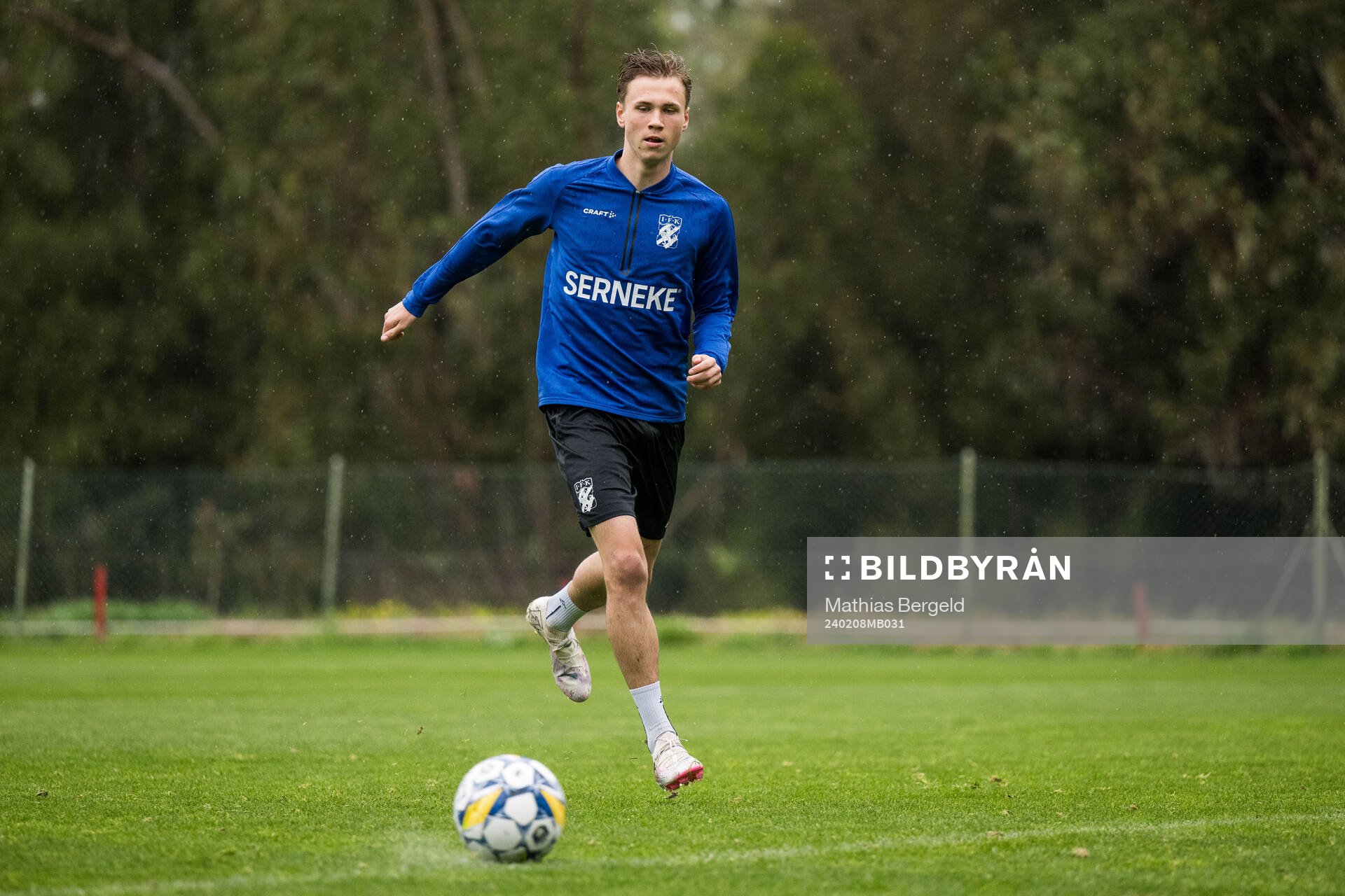 IFK Göteborgs Vilmer Tyrén under en träning med IFK Göteborg den 8 februari 2024 i Alvor. 