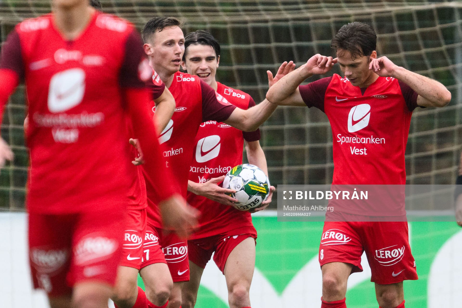 Felix Horn Myhre of Brann celebrates