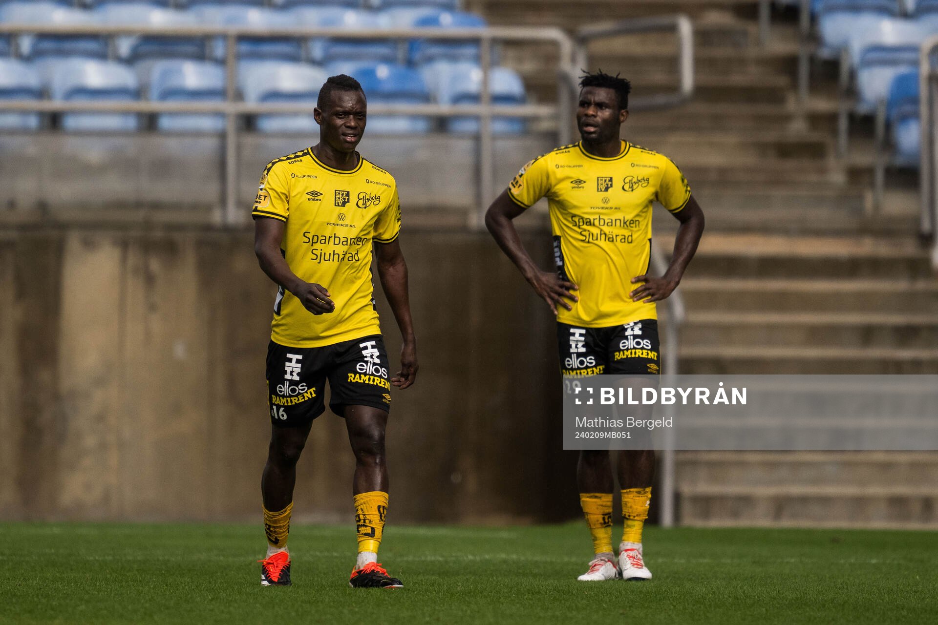 Timothy Ouma and Buhari Ibrahim of Elfsborg looks dejected