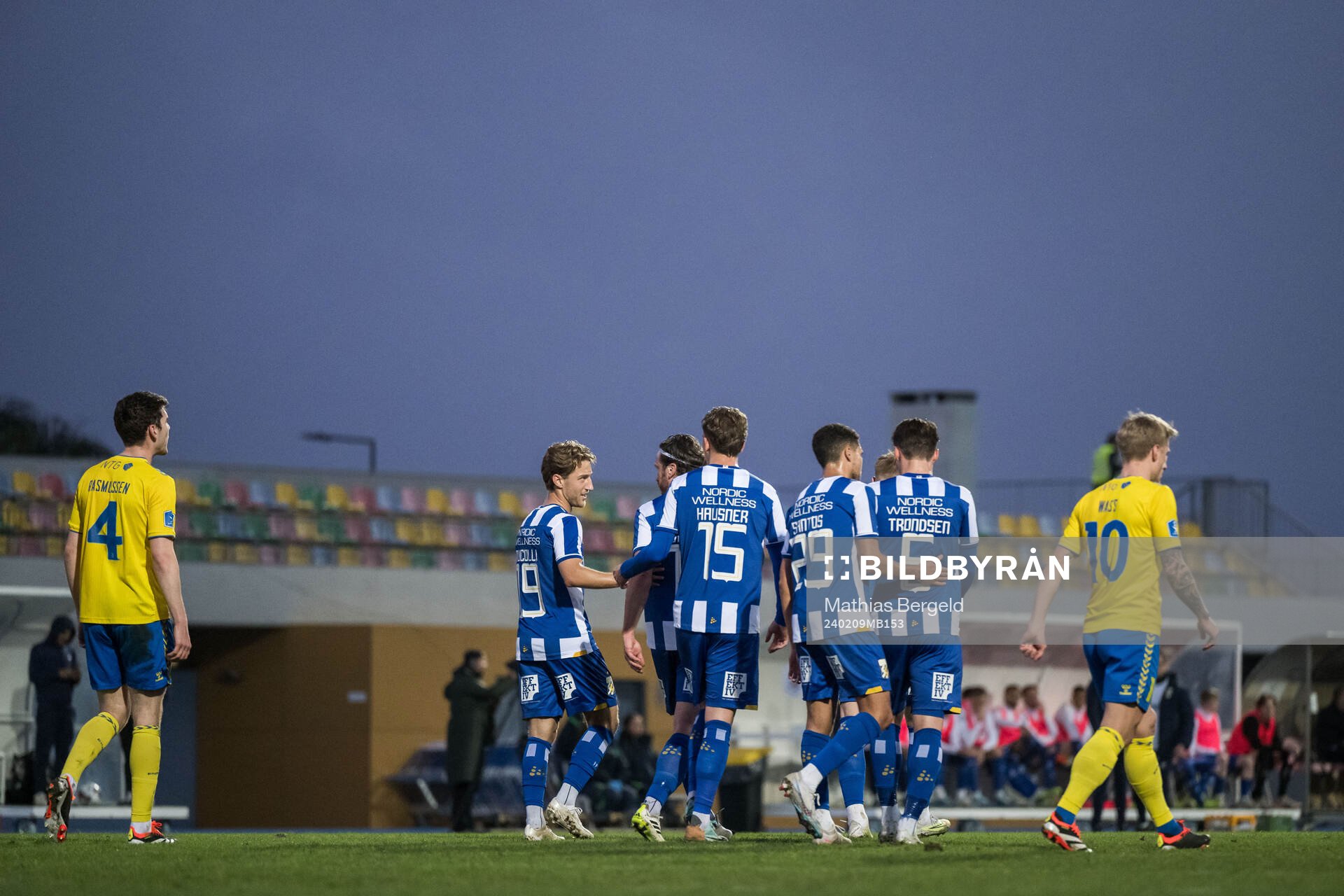 Arbnor Mucolli of IFK Göteborg celebrates after 0-2 during the Atlantic Cup football match between Brøndby and IFK Göteborg on February 9, 2024 in Portimao.