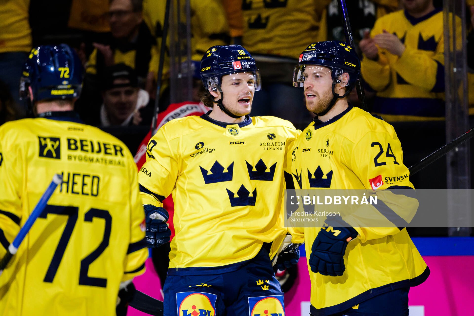 Malte Strömwall and Oscar Lindberg of Sweden celebrates