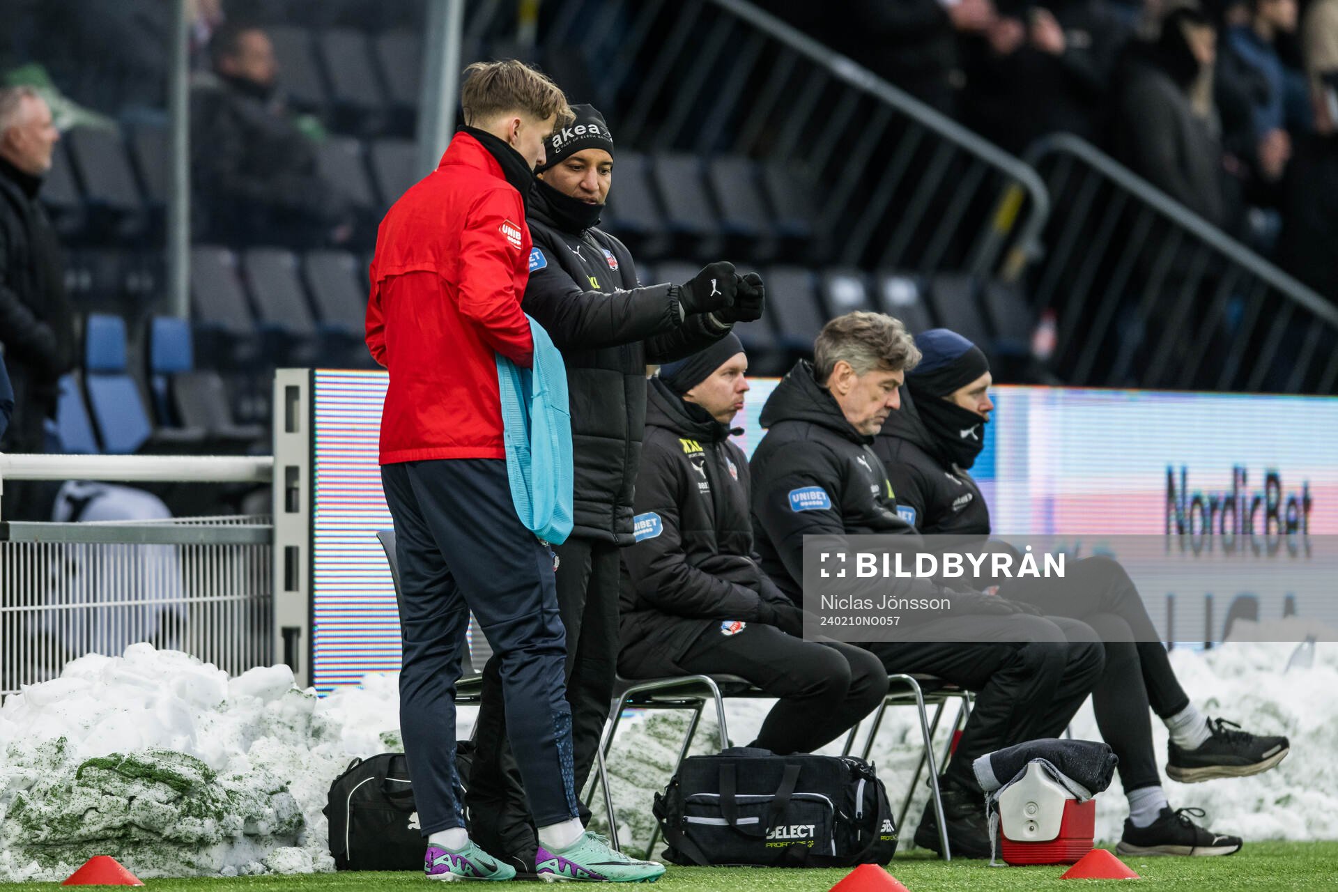 Helsingborgs Lukas Kjellnäs och tränare Kleber Saarenpää