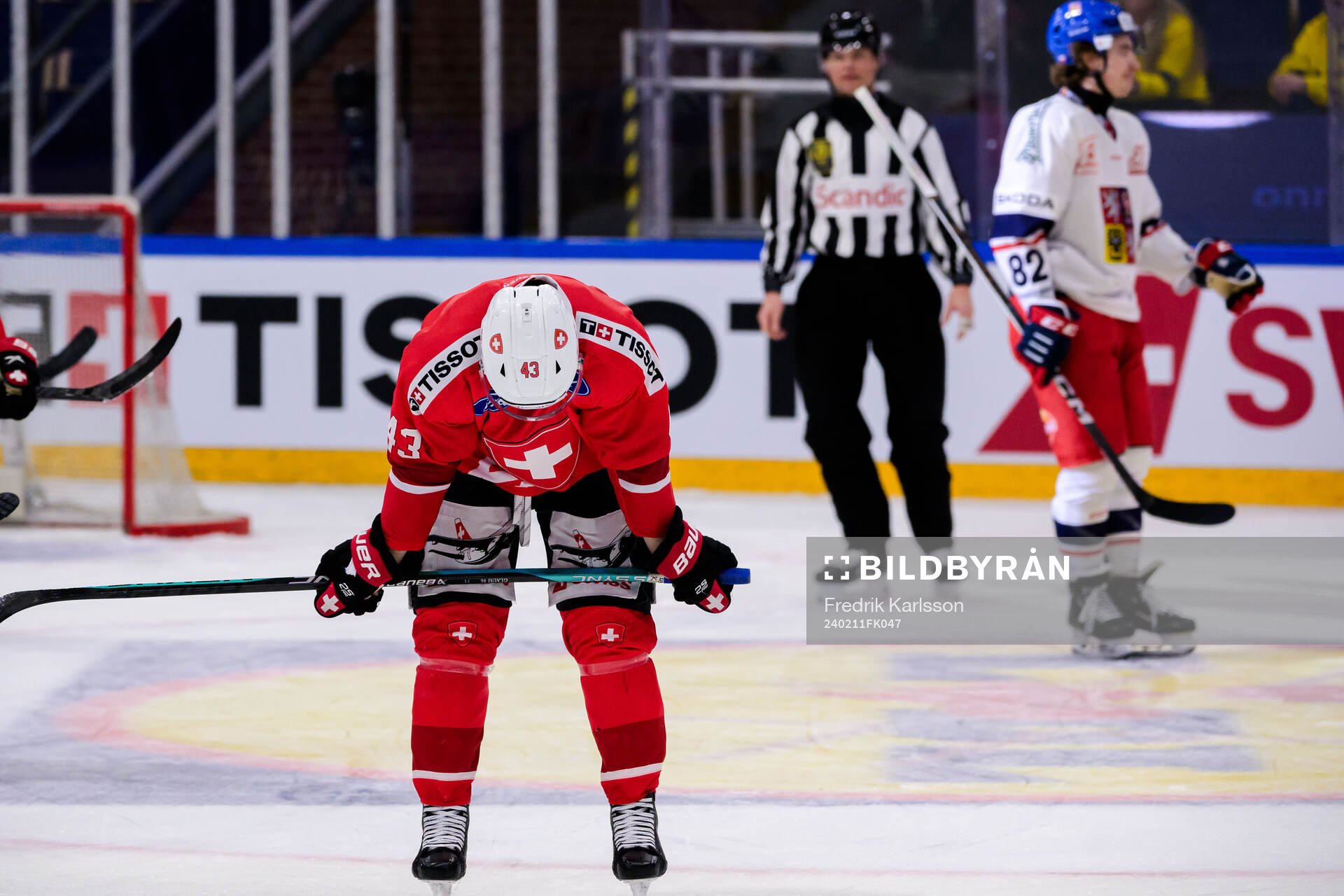 Andrea Glauser of Switzerland looks dejected